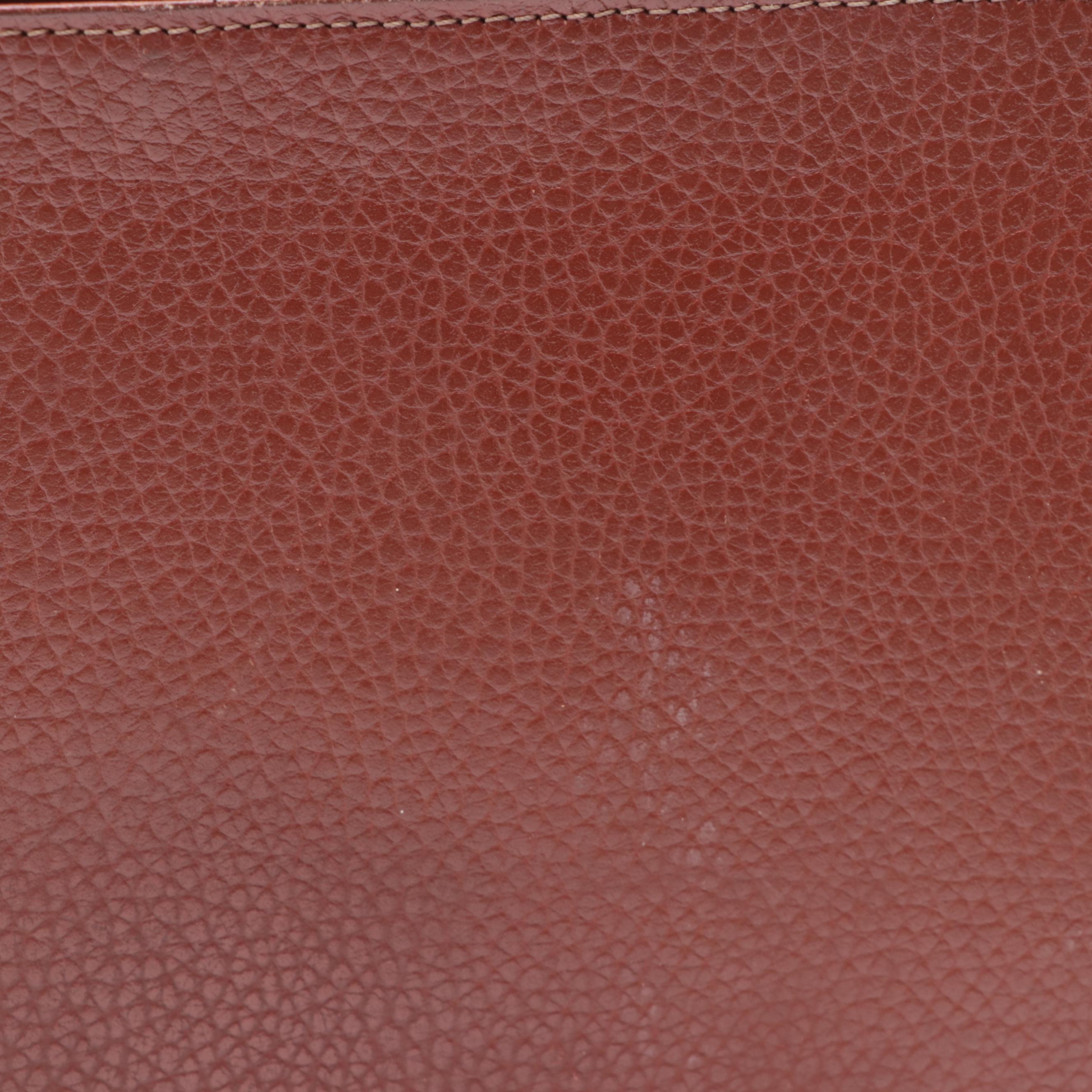 Burberry Slim Briefcase in Pebbled and Smooth Leather