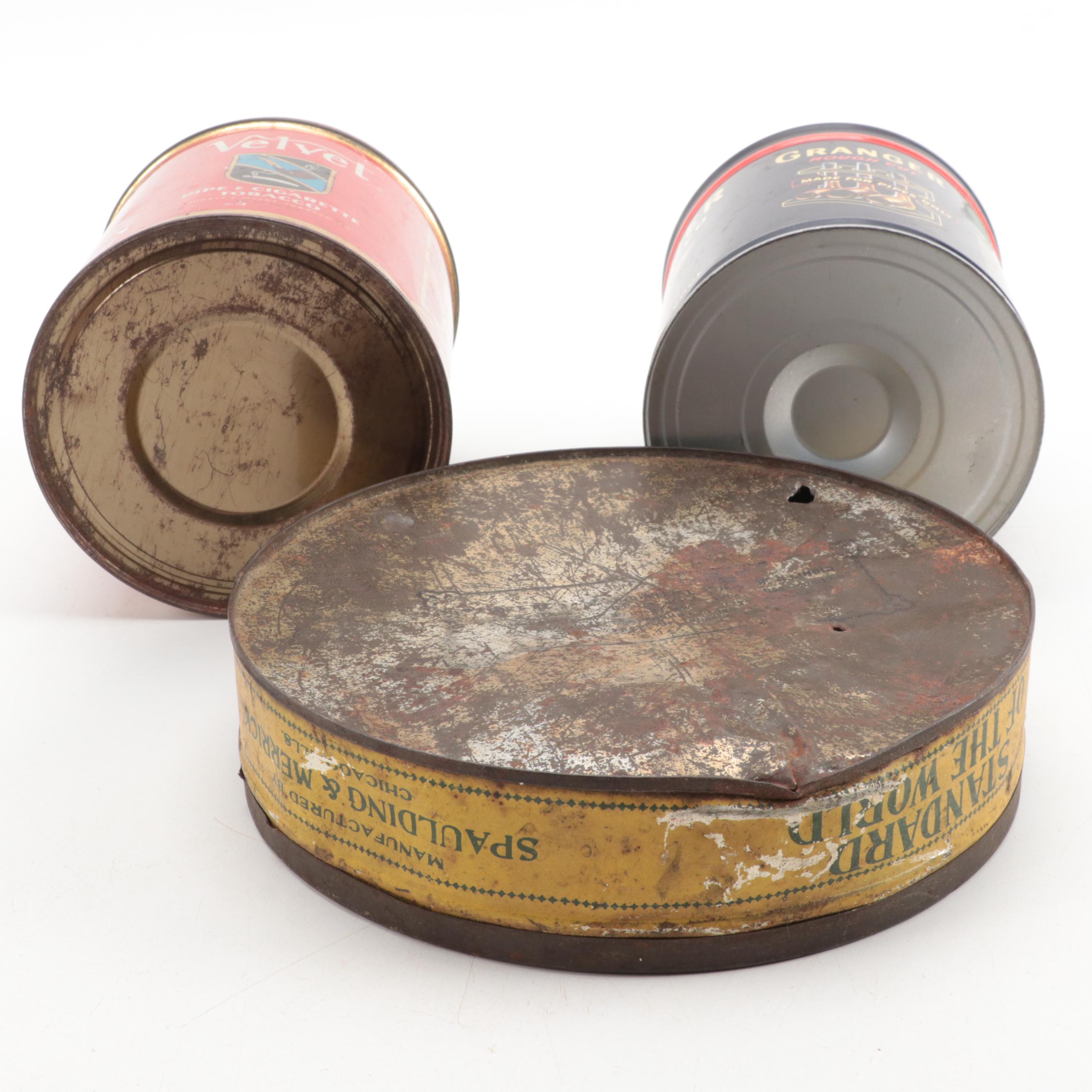 Sweet Burley, Velvet, Granger, Union Leader, Old Gold and Other Tobacco Tins