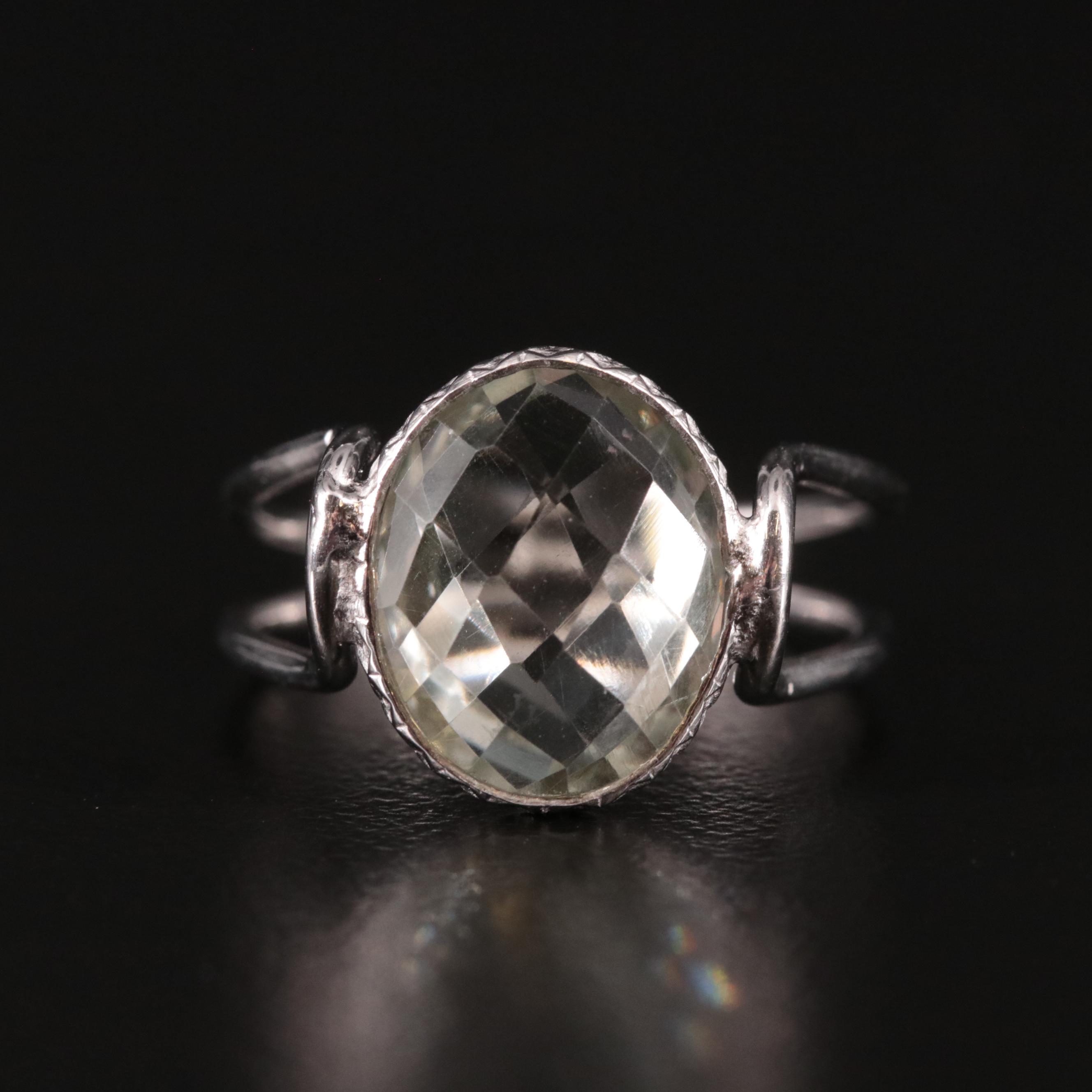 Prasiolite Split Shank Ring