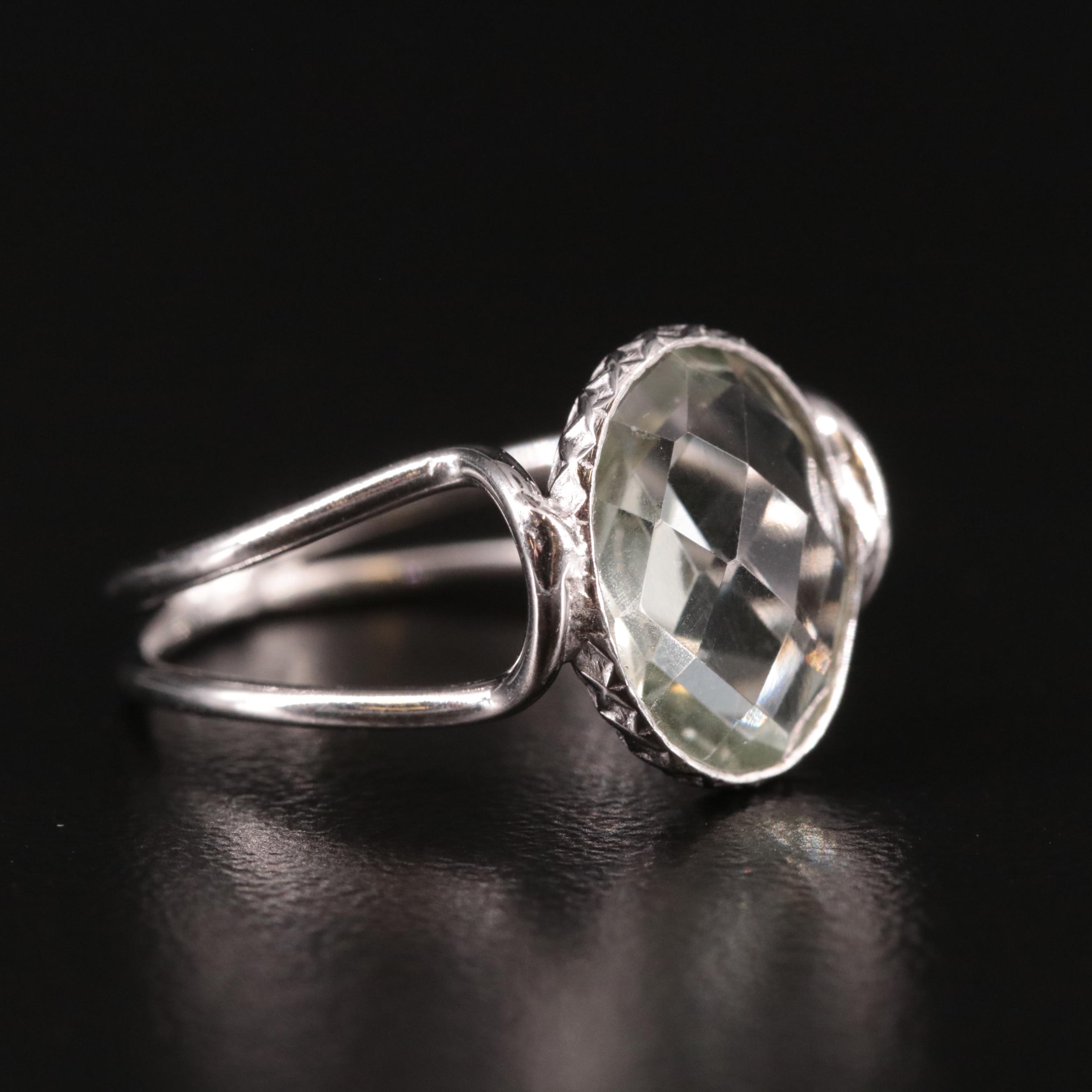 Prasiolite Split Shank Ring