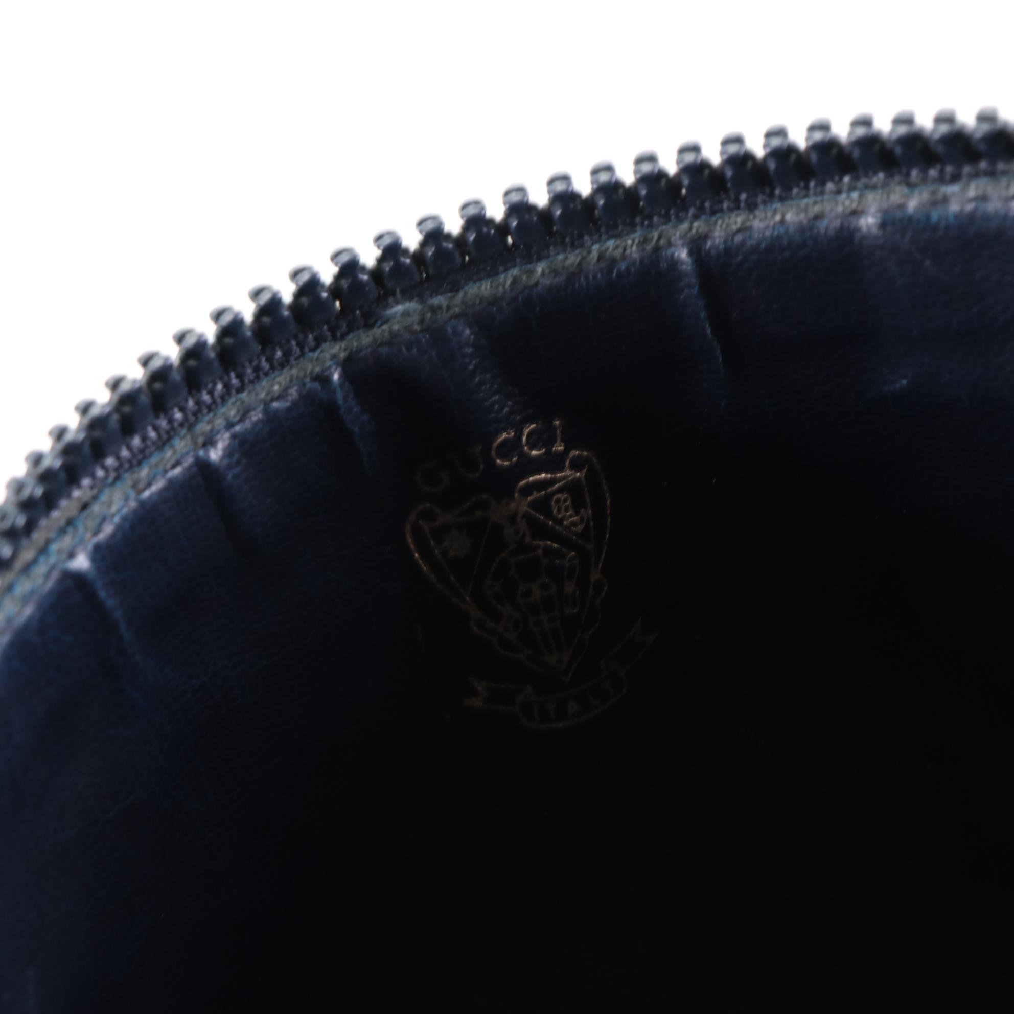 Gucci GG Supreme Canvas and Leather Zip Pouch