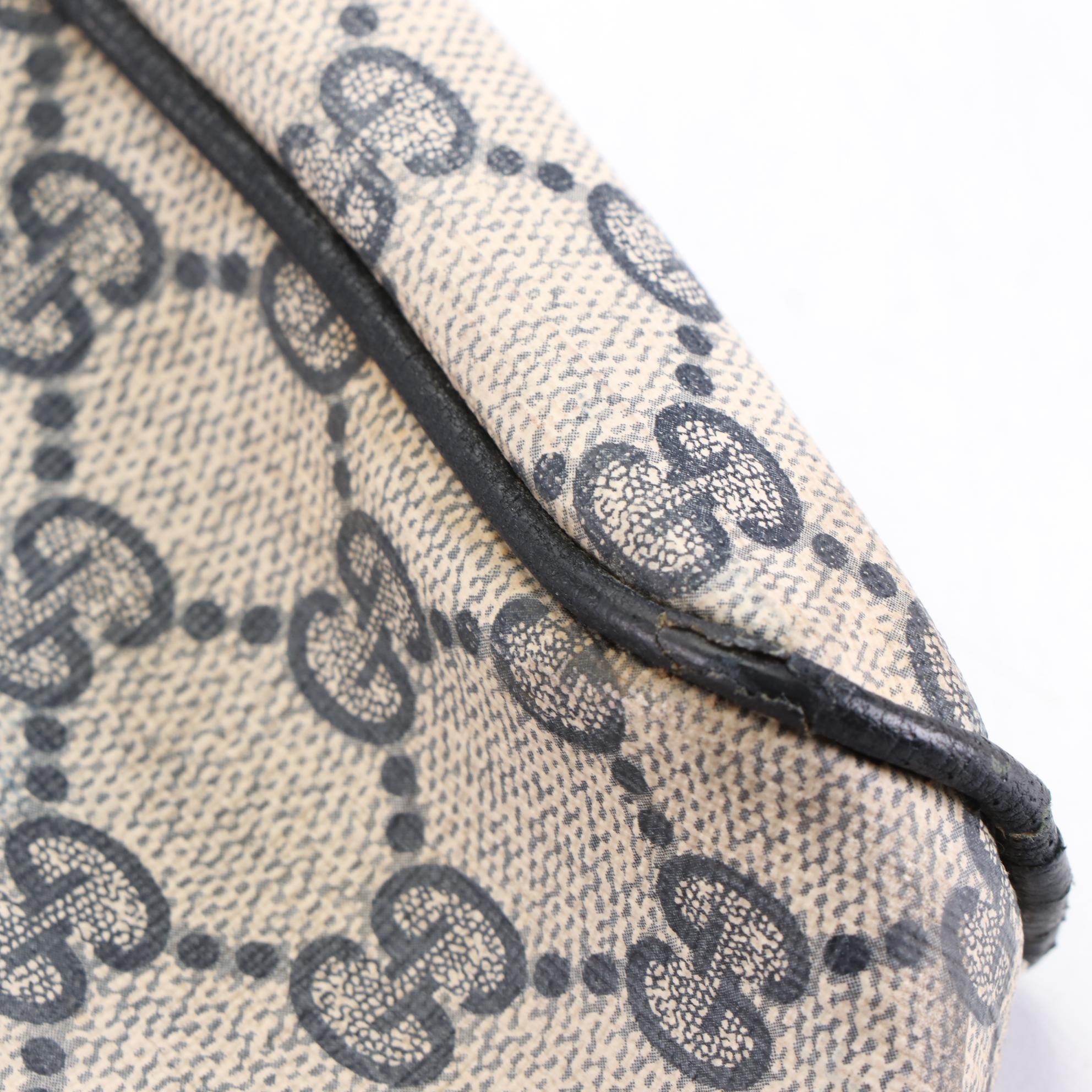 Gucci GG Supreme Canvas and Leather Zip Pouch