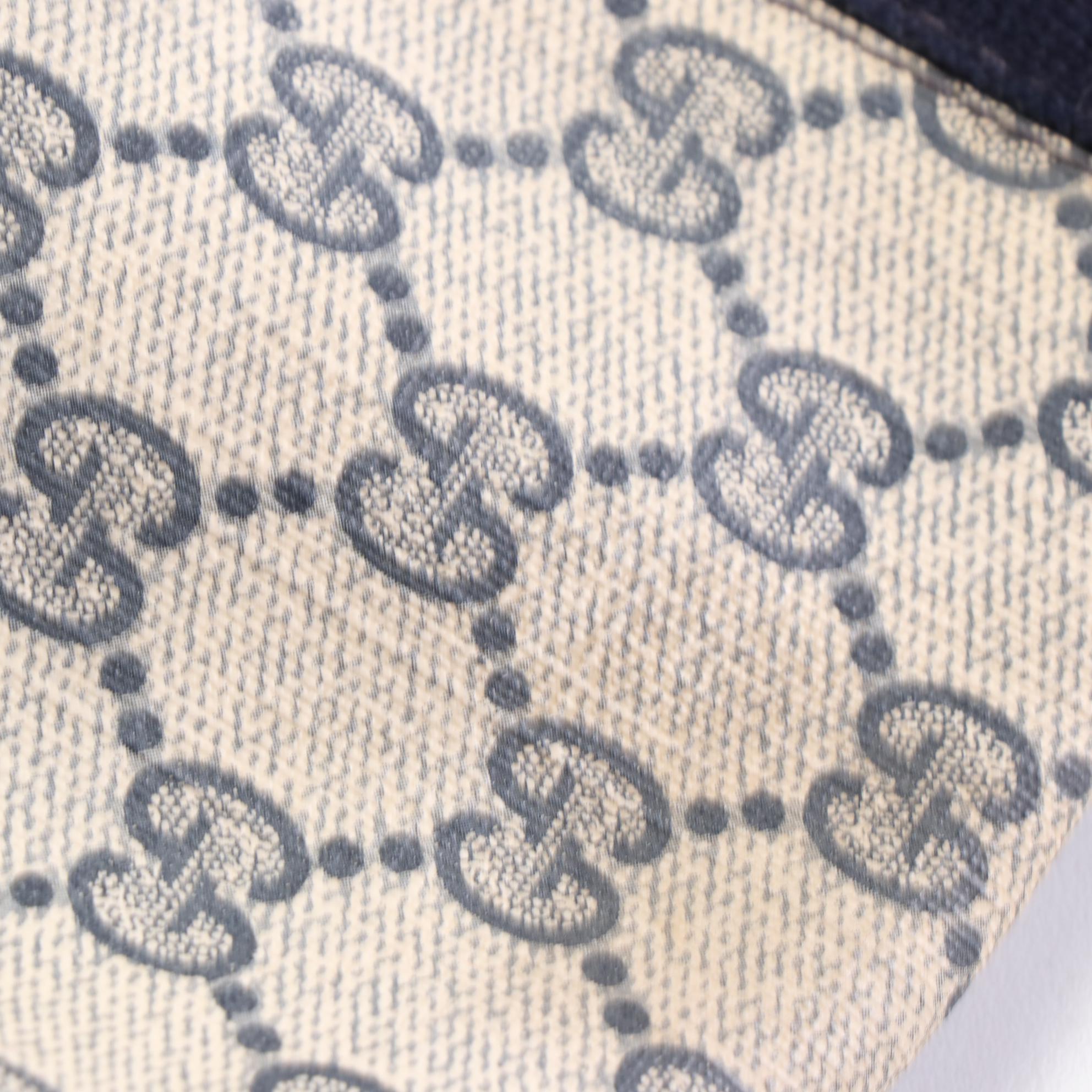 Gucci GG Supreme Canvas and Leather Zip Pouch