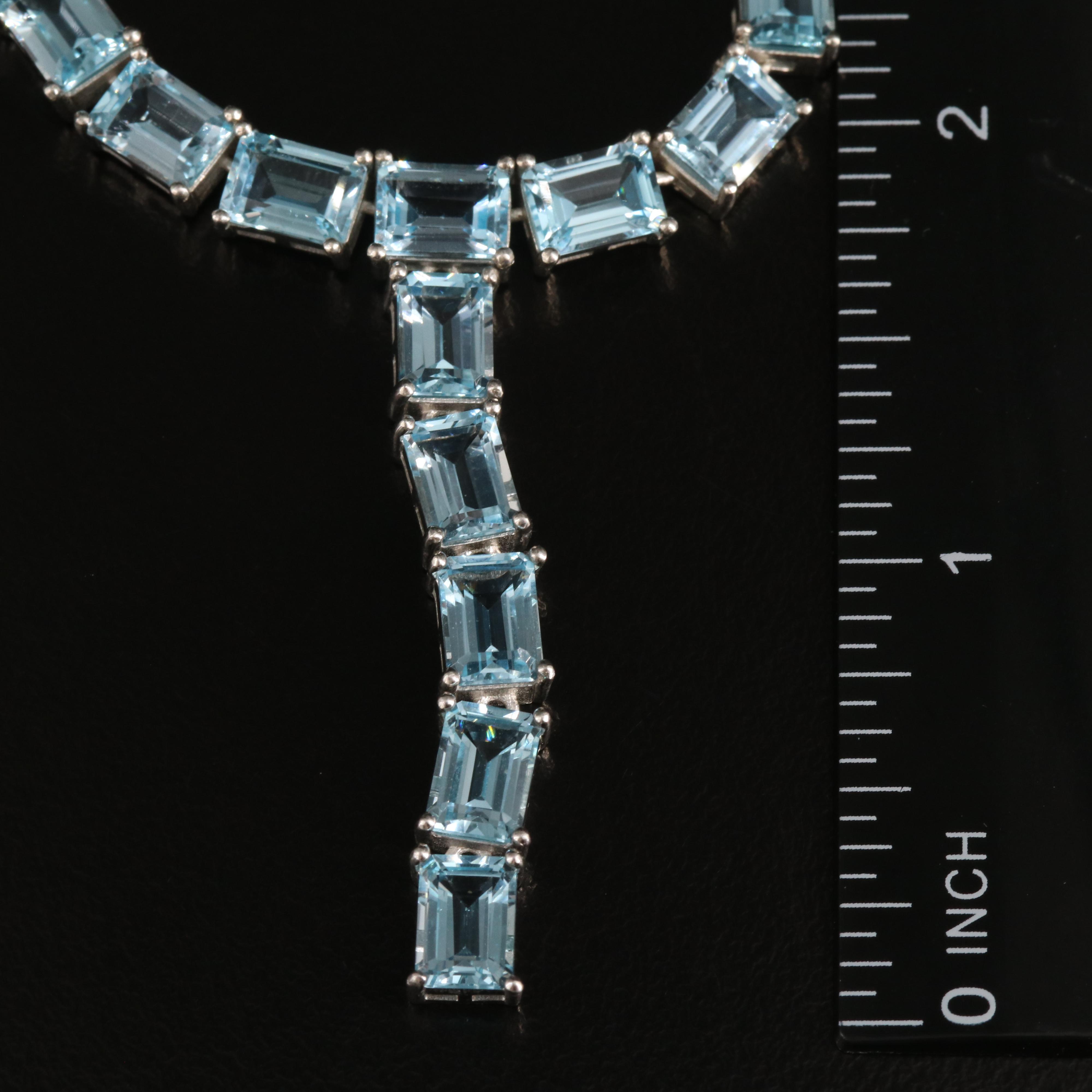 Sterling Sky Blue Topaz Y Necklace