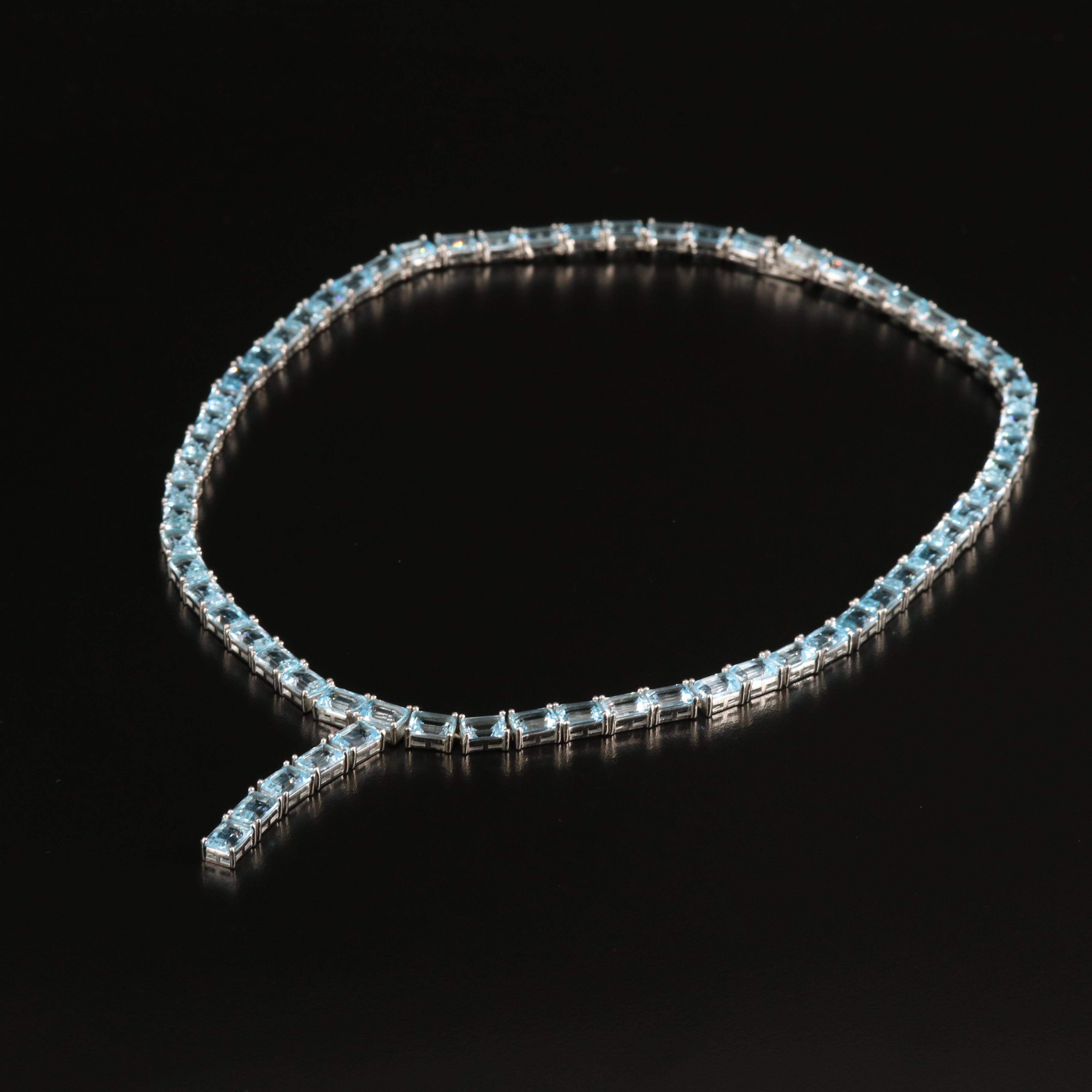 Sterling Sky Blue Topaz Y Necklace