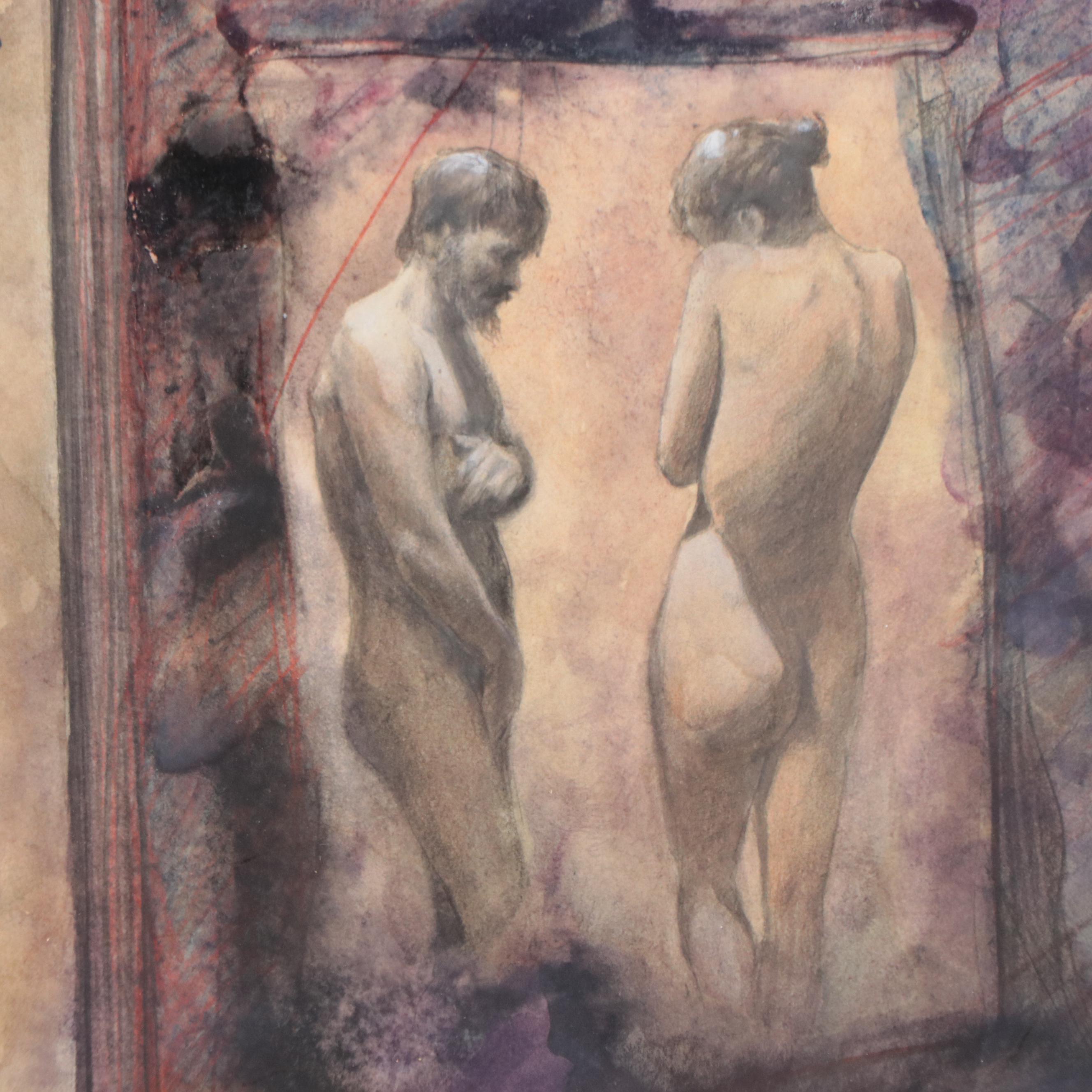 Allegorical Figurative Watercolor Painting