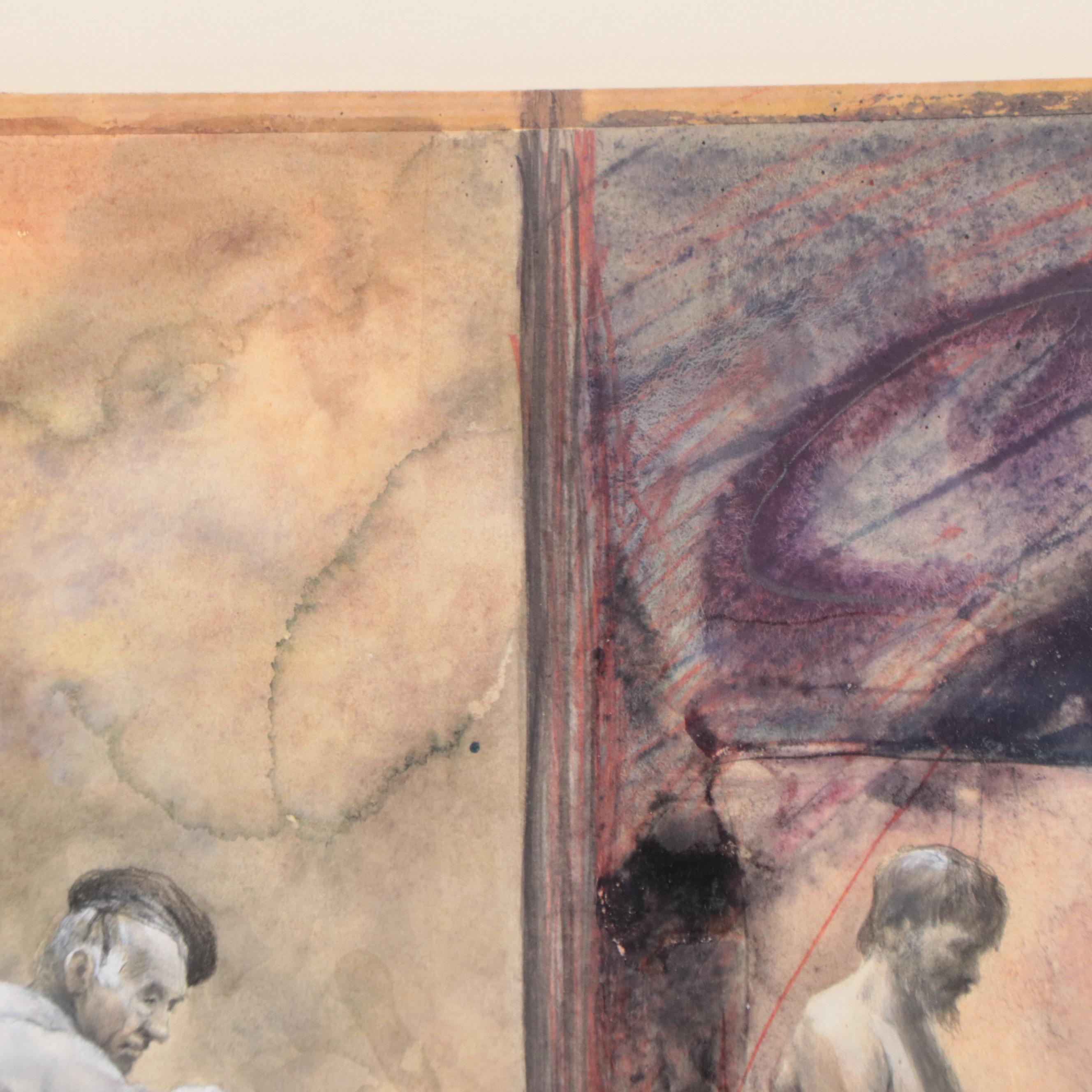 Allegorical Figurative Watercolor Painting