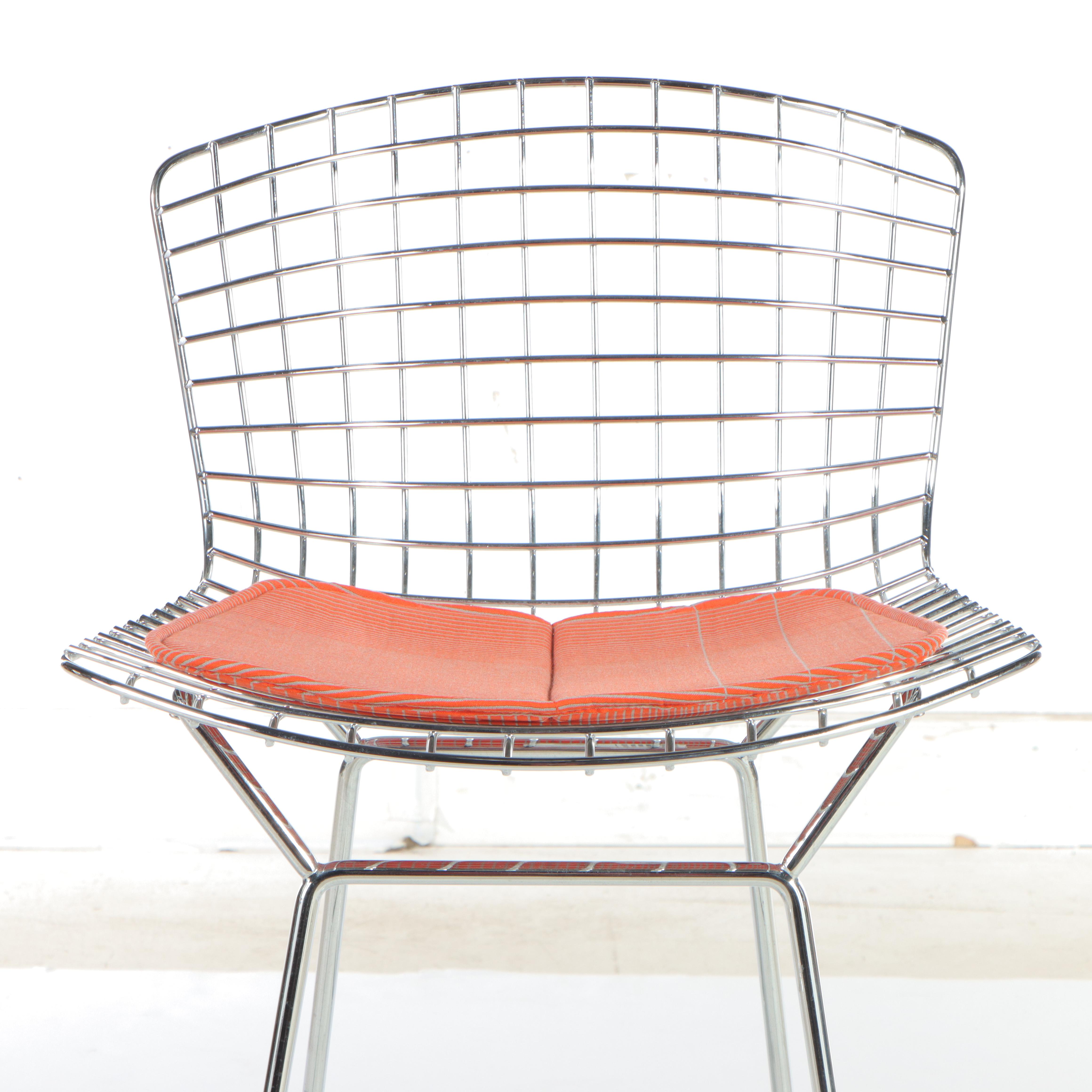 Three Harry Bertoia for Knoll, Inc. Chromed Steel Wire Barstools