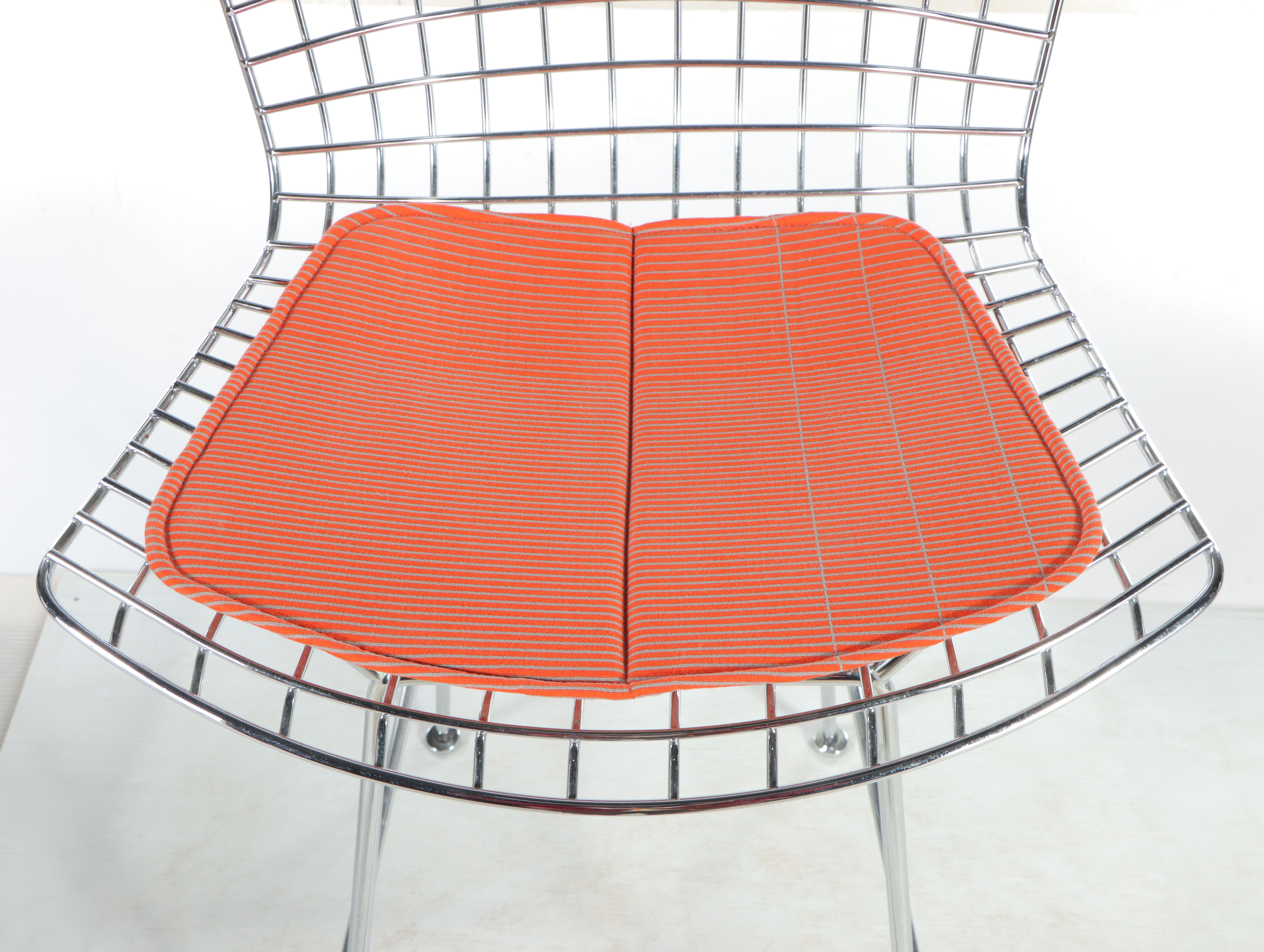 Three Harry Bertoia for Knoll, Inc. Chromed Steel Wire Barstools