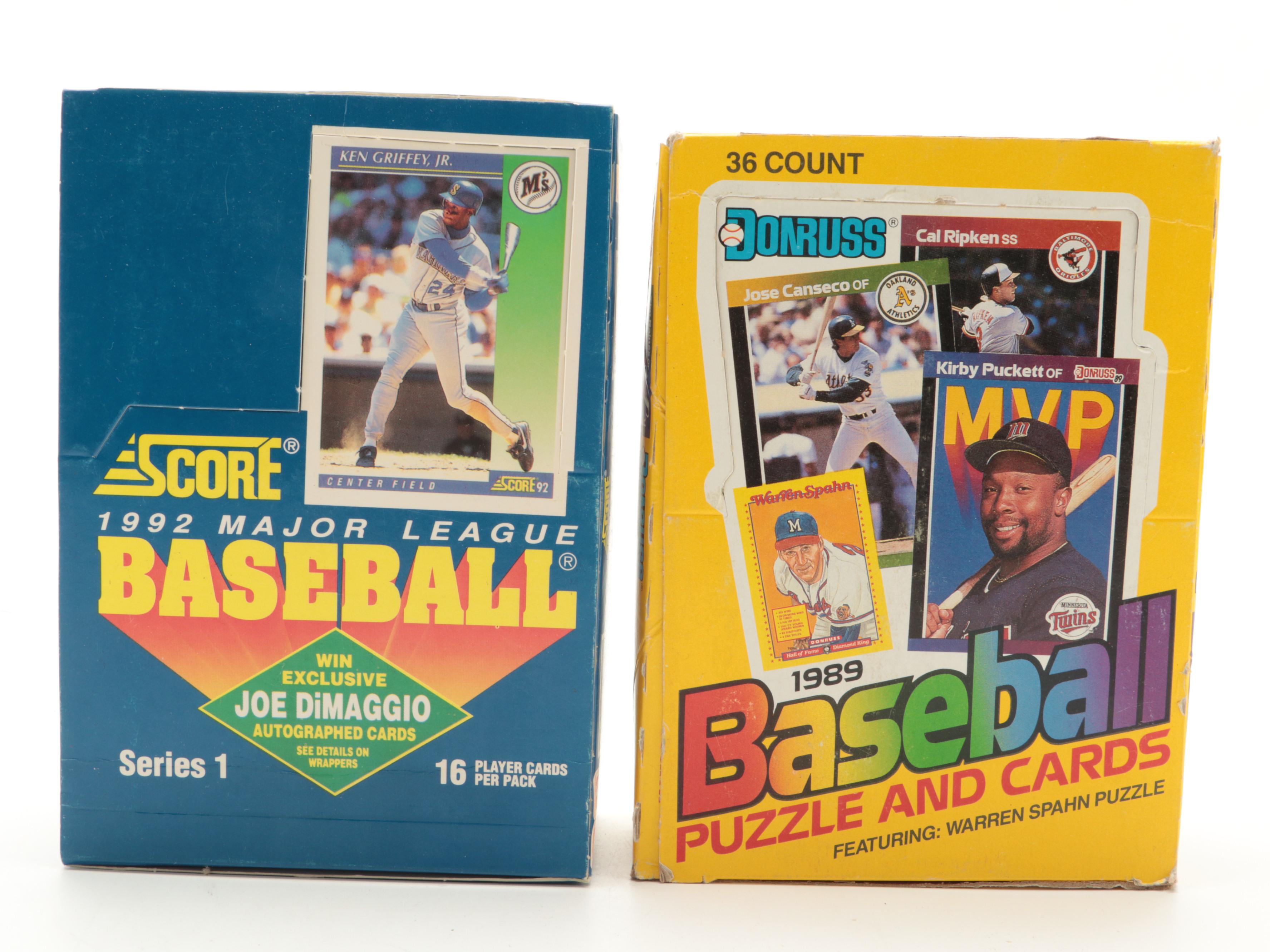 Topps, Score and More Baseball Card Wax Packs and Boxes, 1980s–1990s