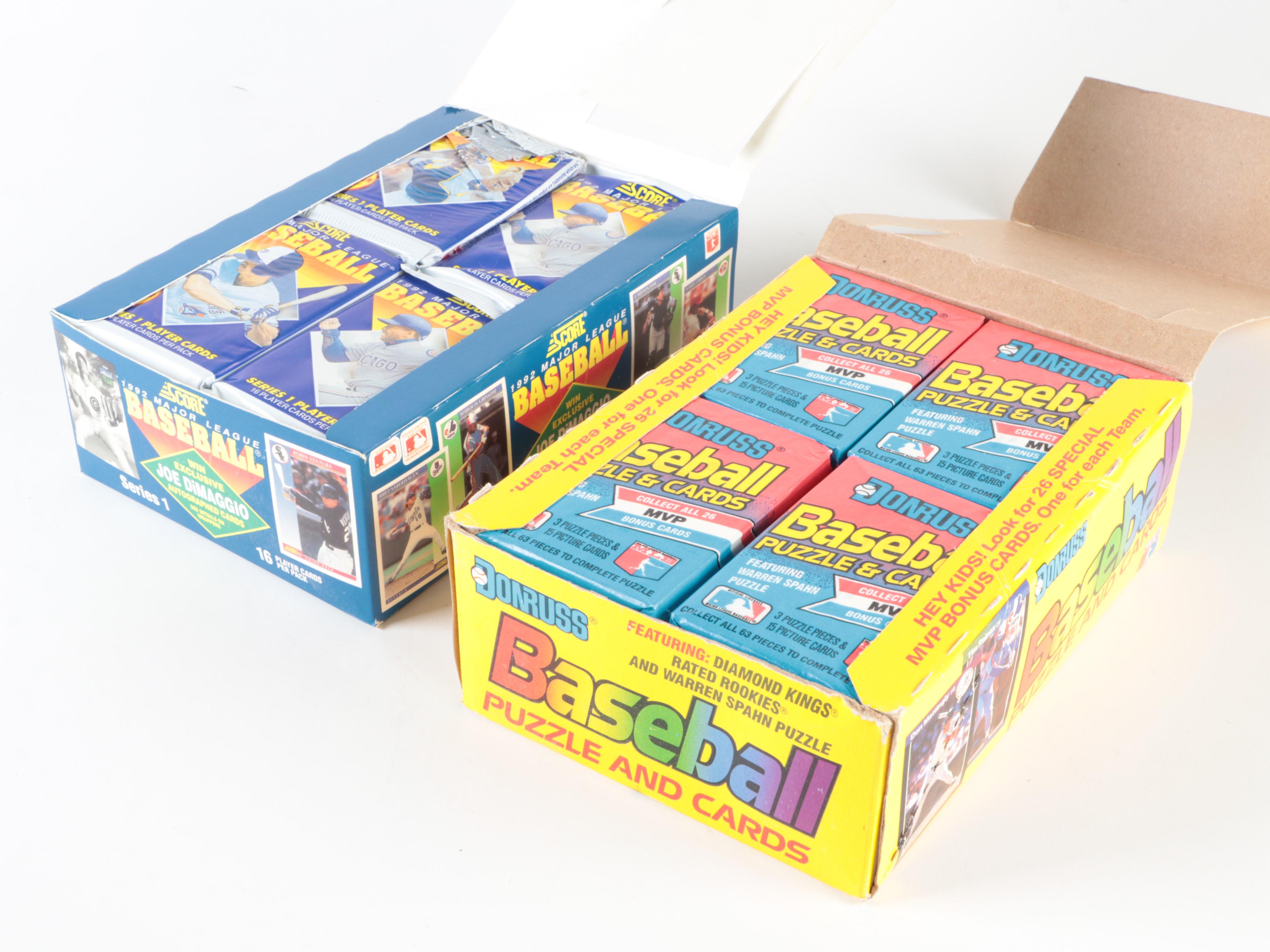 Topps, Score and More Baseball Card Wax Packs and Boxes, 1980s–1990s
