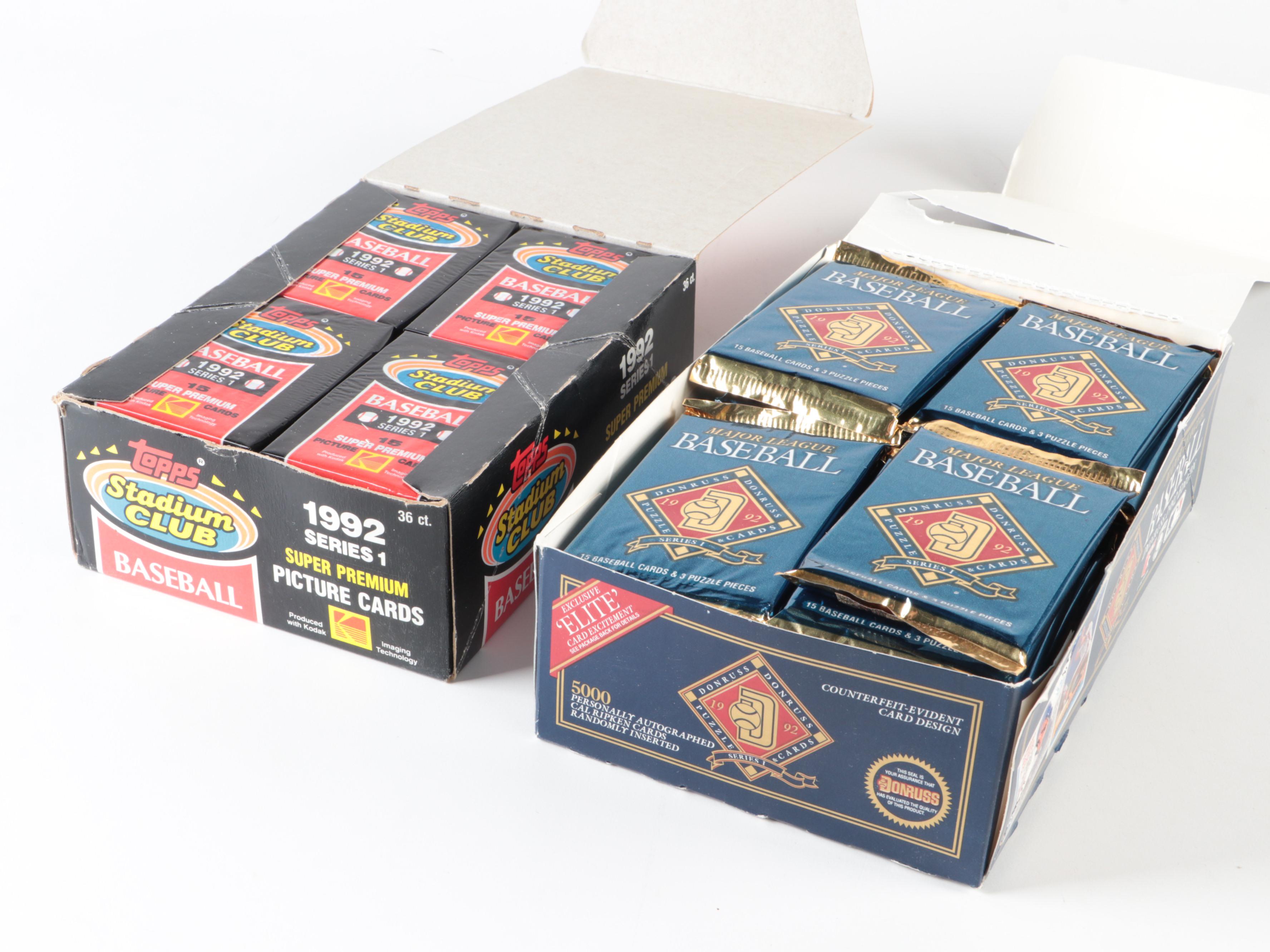 Topps, Score and More Baseball Card Wax Packs and Boxes, 1980s–1990s