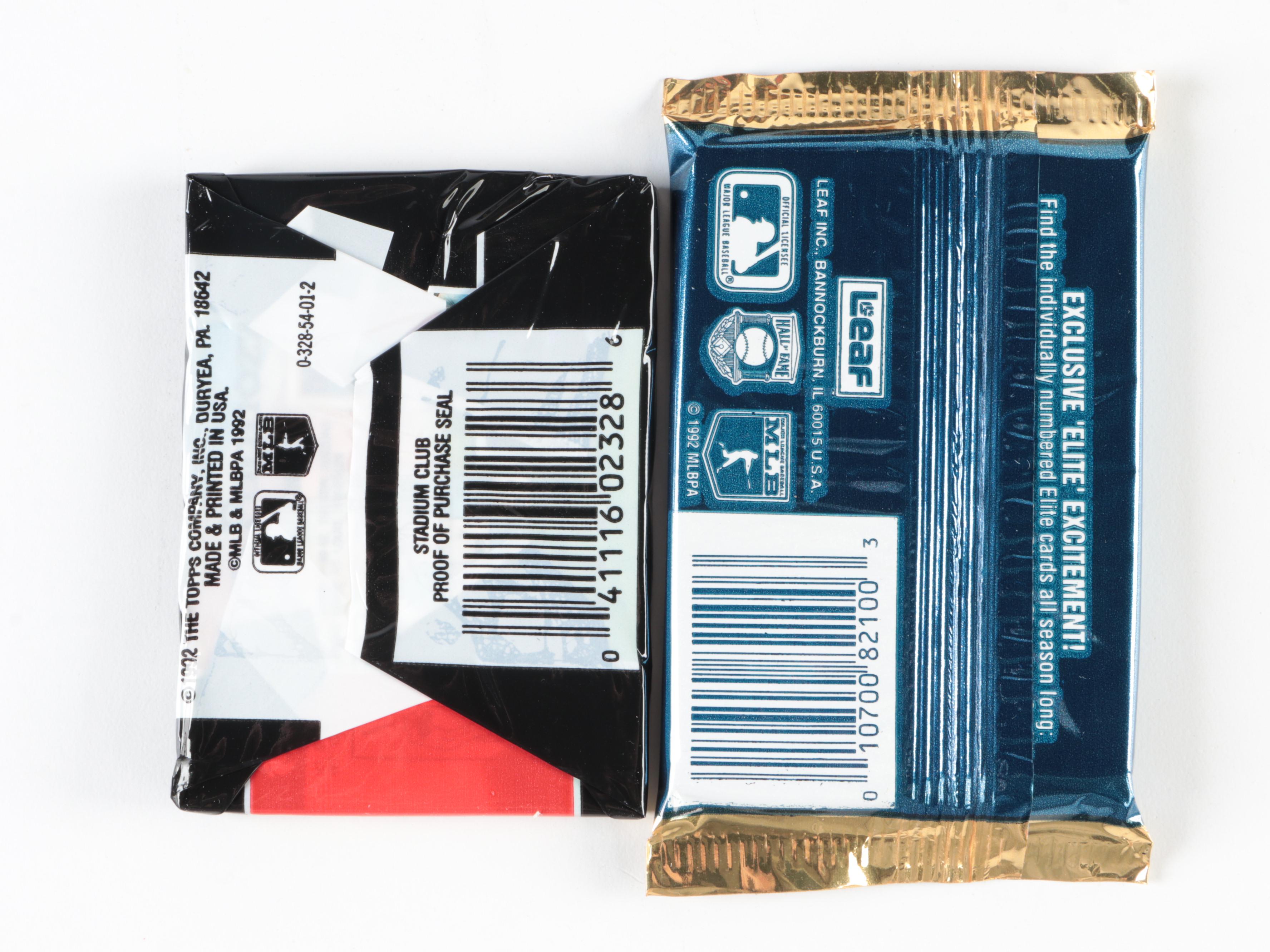 Topps, Score and More Baseball Card Wax Packs and Boxes, 1980s–1990s