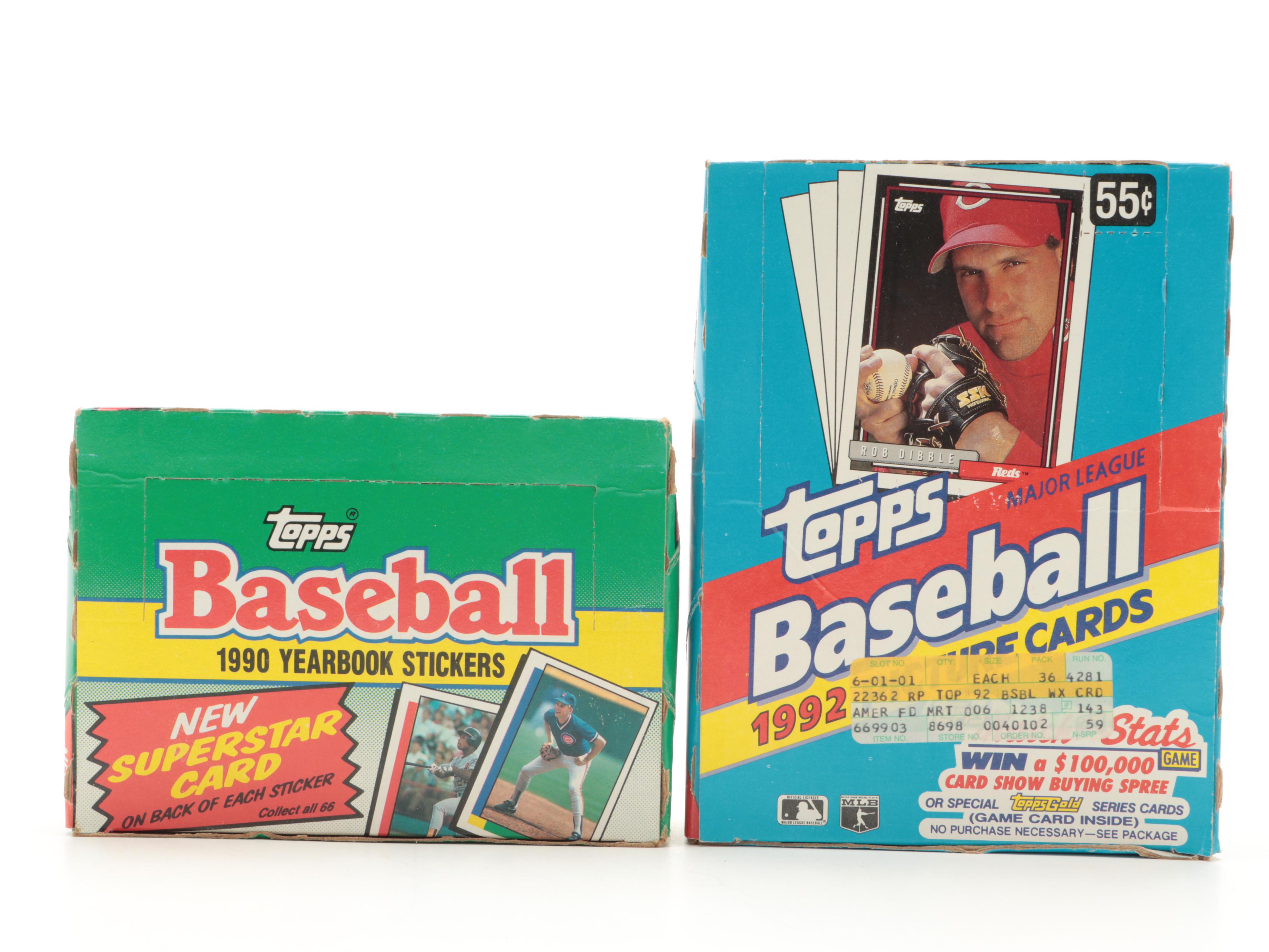 Topps, Score and More Baseball Card Wax Packs and Boxes, 1980s–1990s