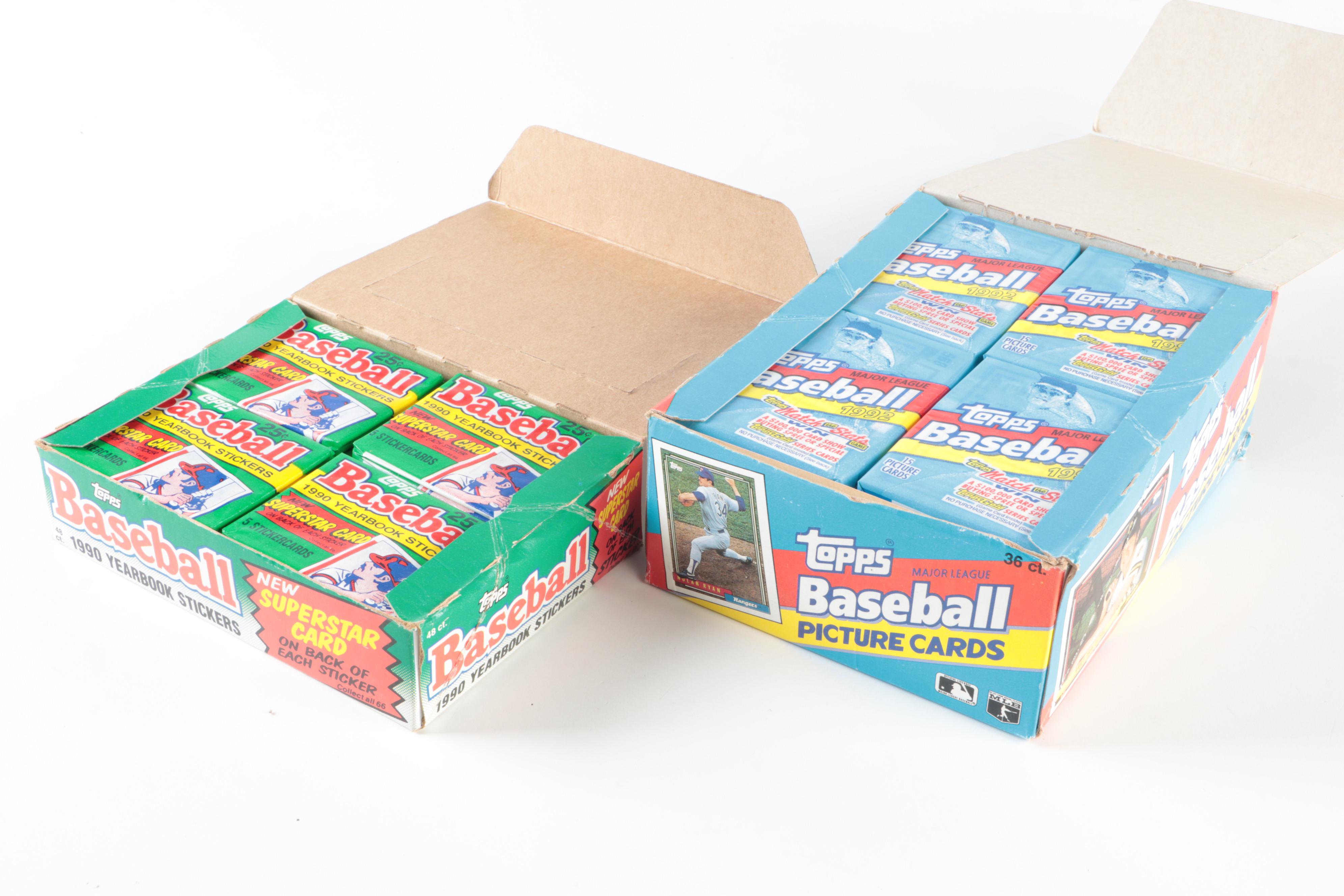 Topps, Score and More Baseball Card Wax Packs and Boxes, 1980s–1990s