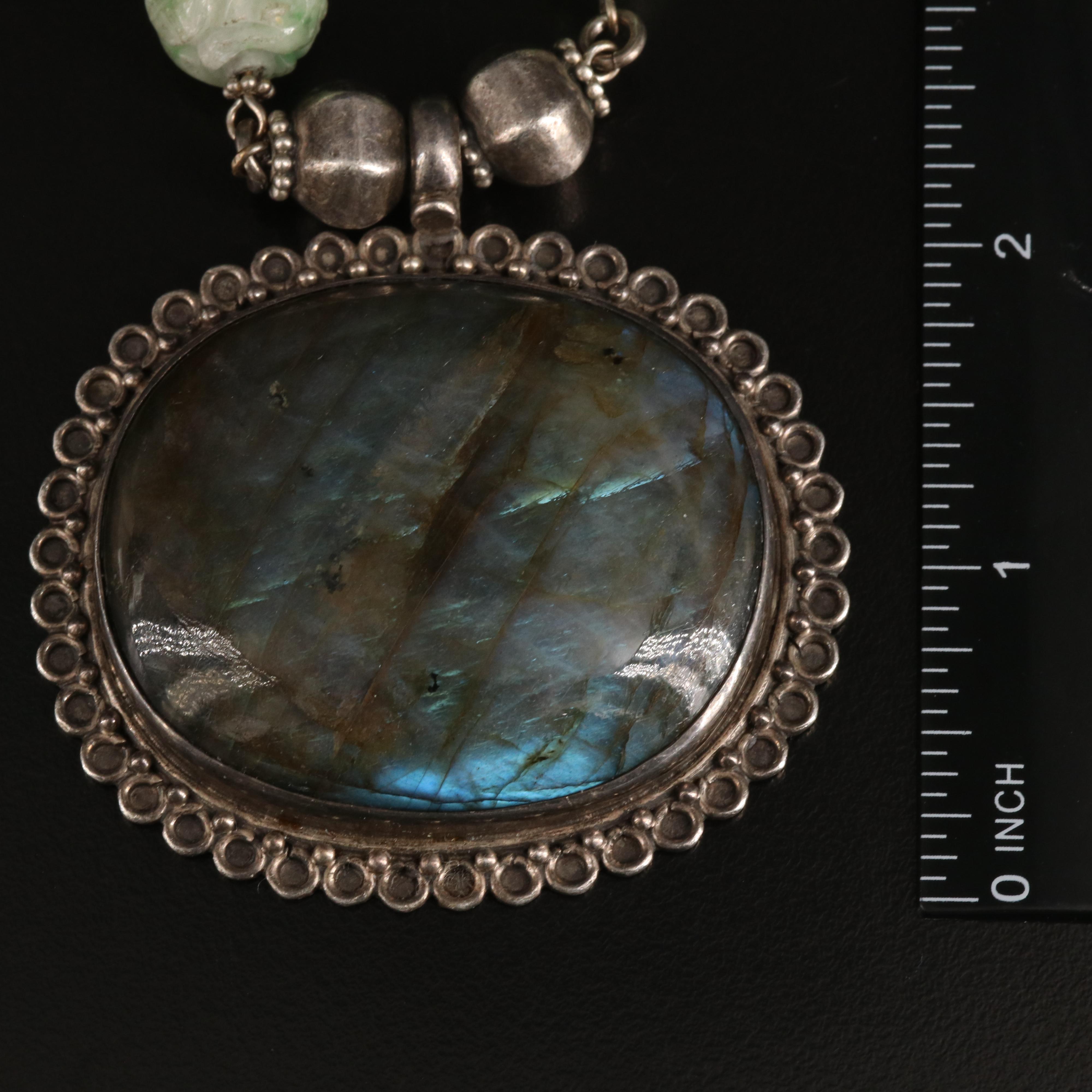 Sterling Labradorite and Calcite Necklace