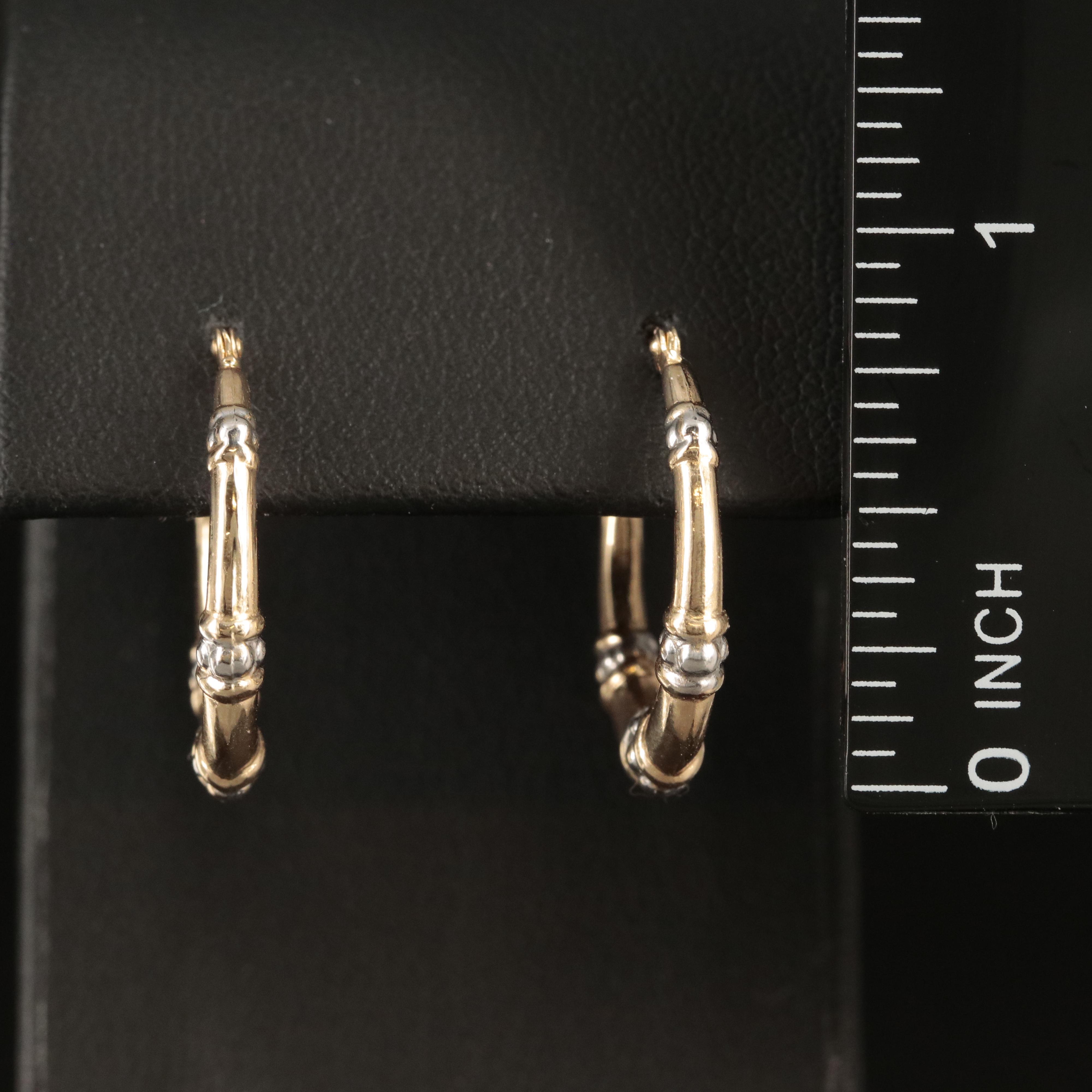 14K Two-Tone Hoop Earrings