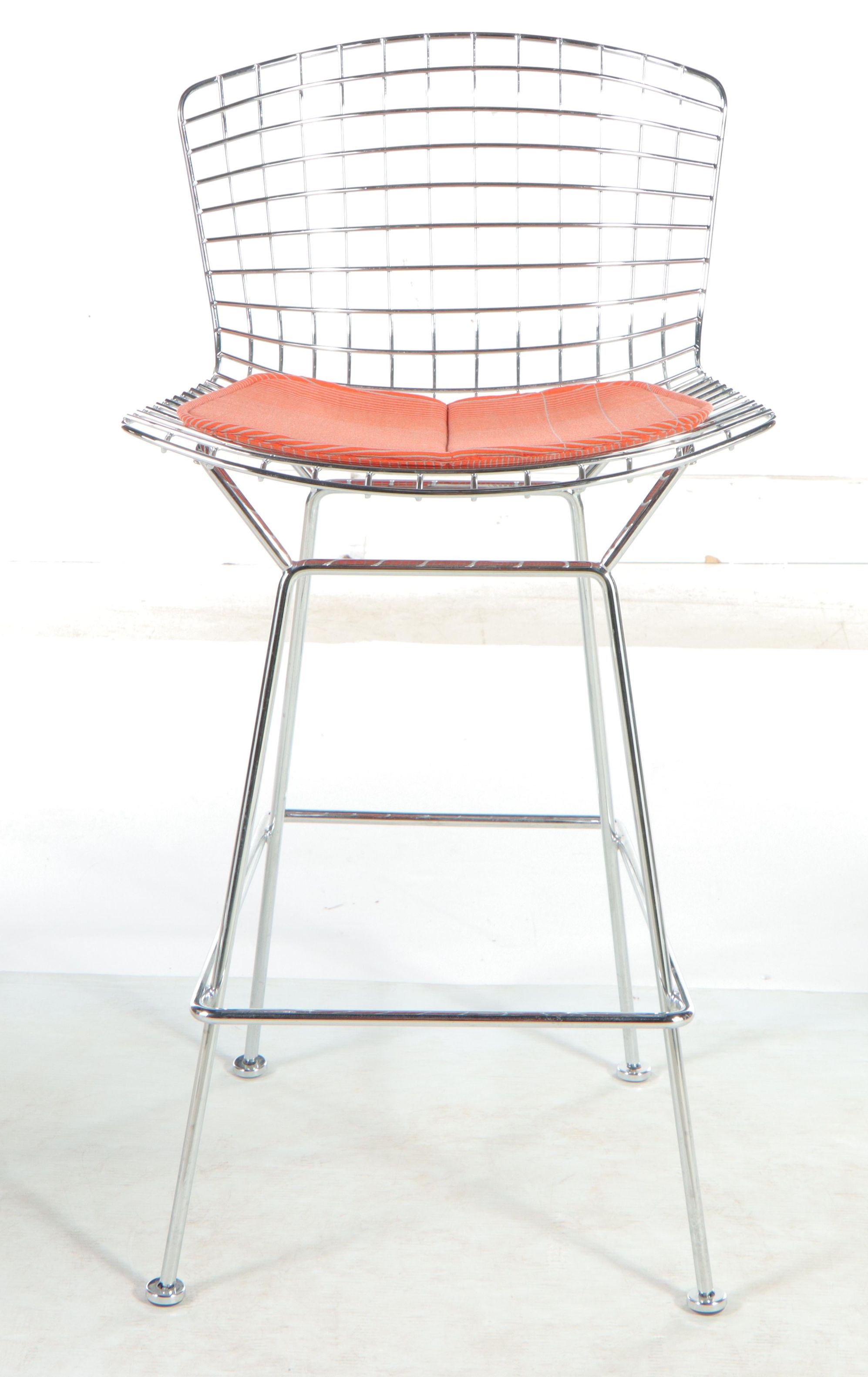 Three Harry Bertoia for Knoll, Inc. Chromed Steel Wire Barstools