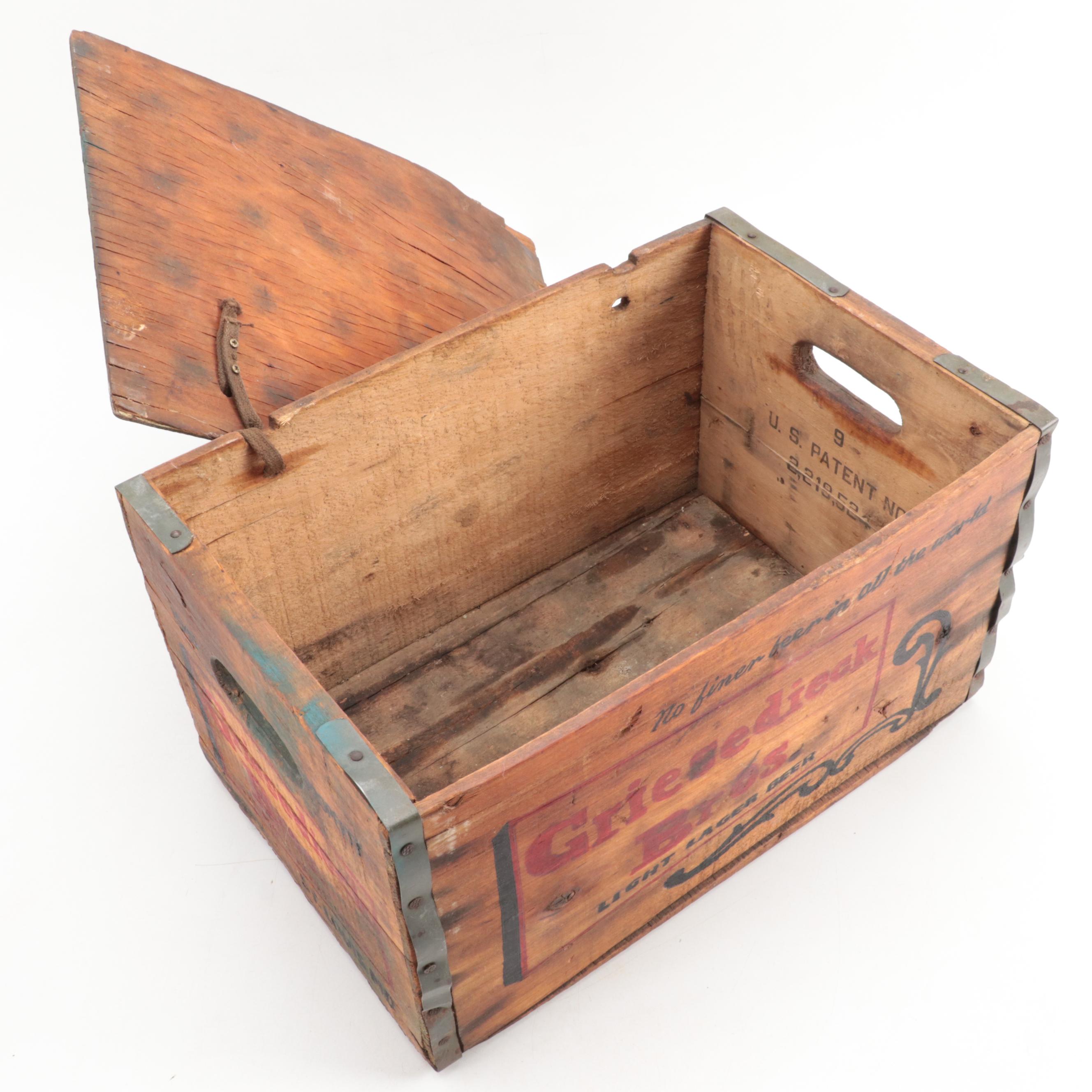 Griesedieck Brothers Wooden Beer Crate, 1945