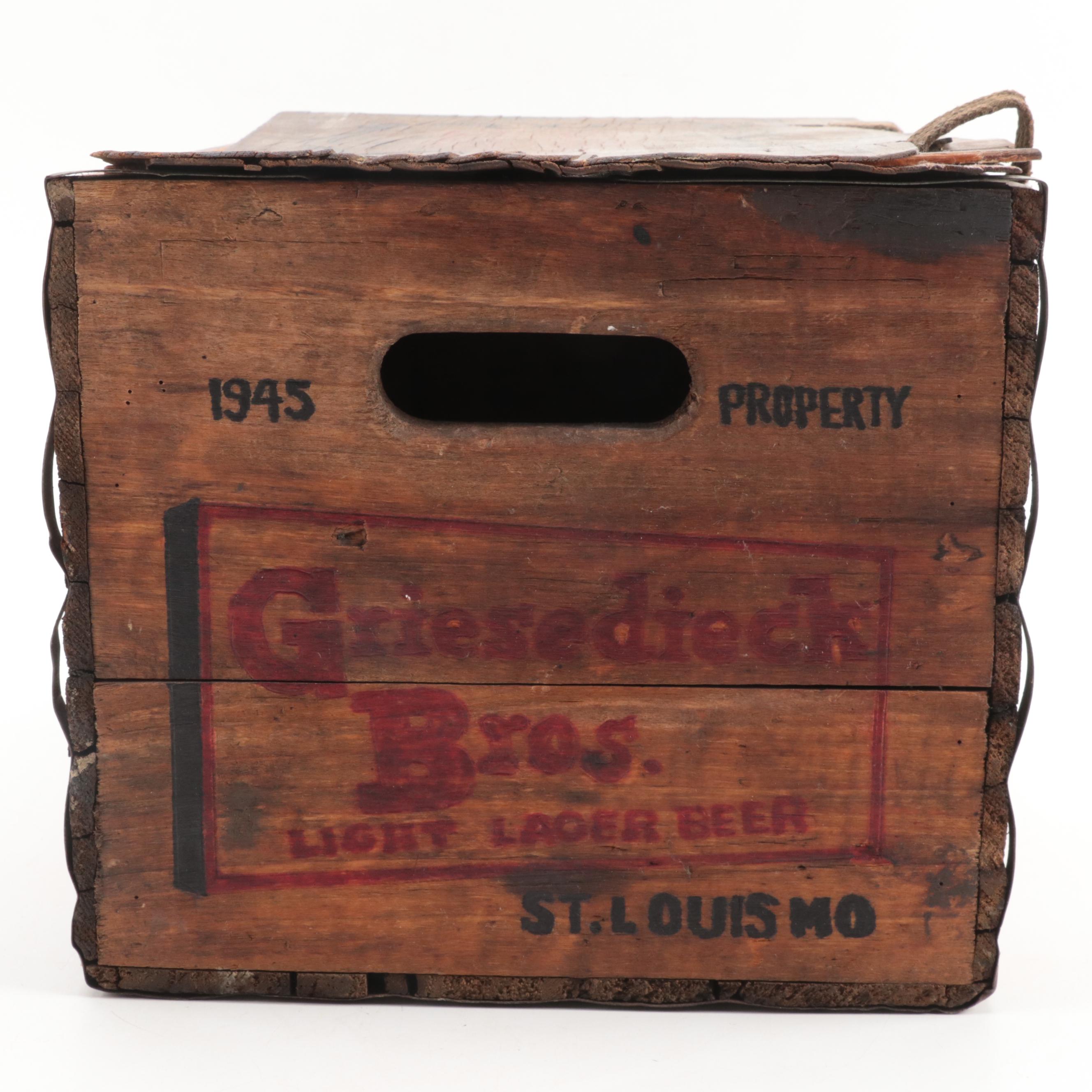 Griesedieck Brothers Wooden Beer Crate, 1945
