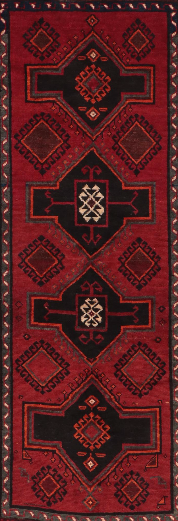 3'7 x 7'1 Hand-Knotted Caucasian Kazak Area Rug
