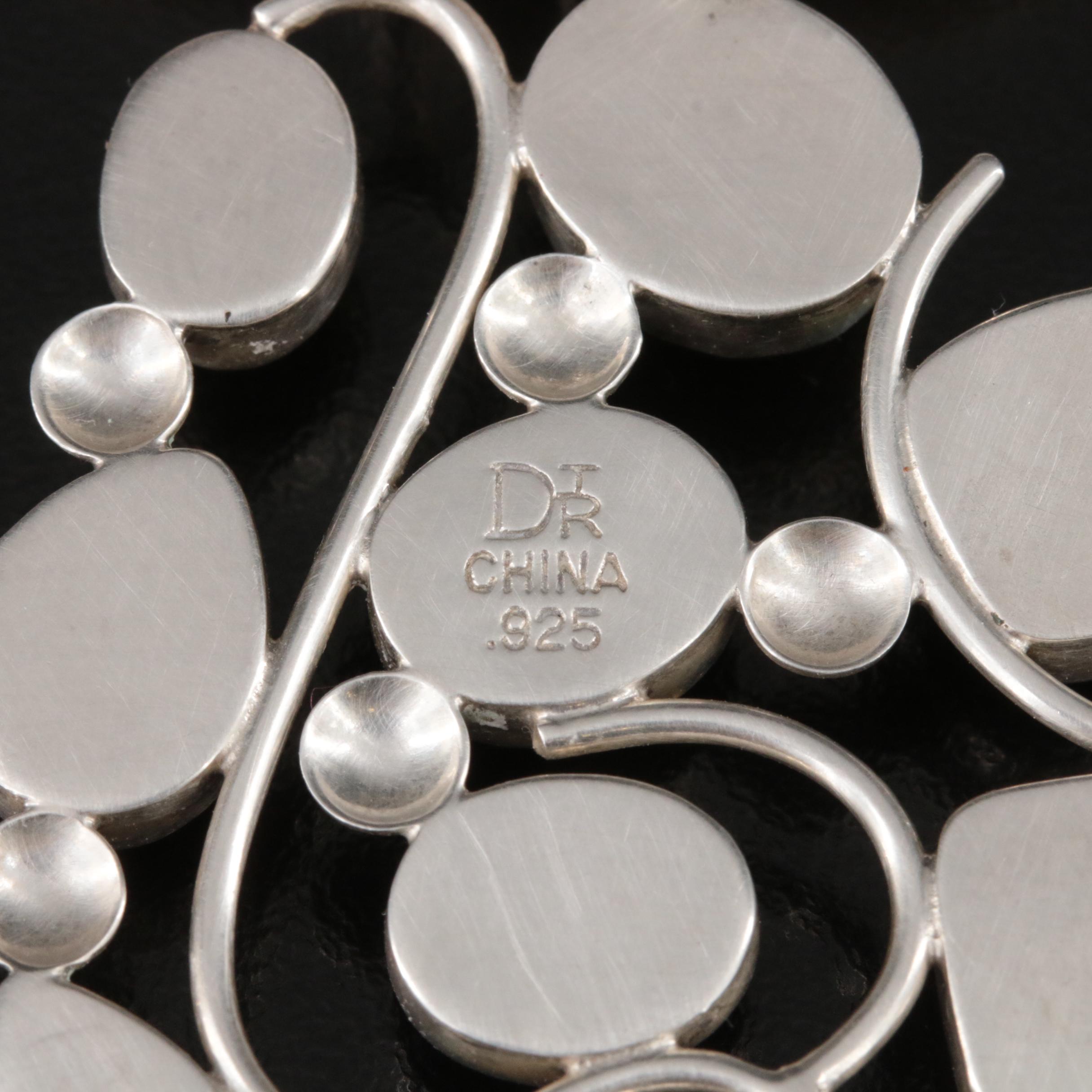 Sterling Necklace and Bracelet Including Desert Rose Trading and Dichroic Glass