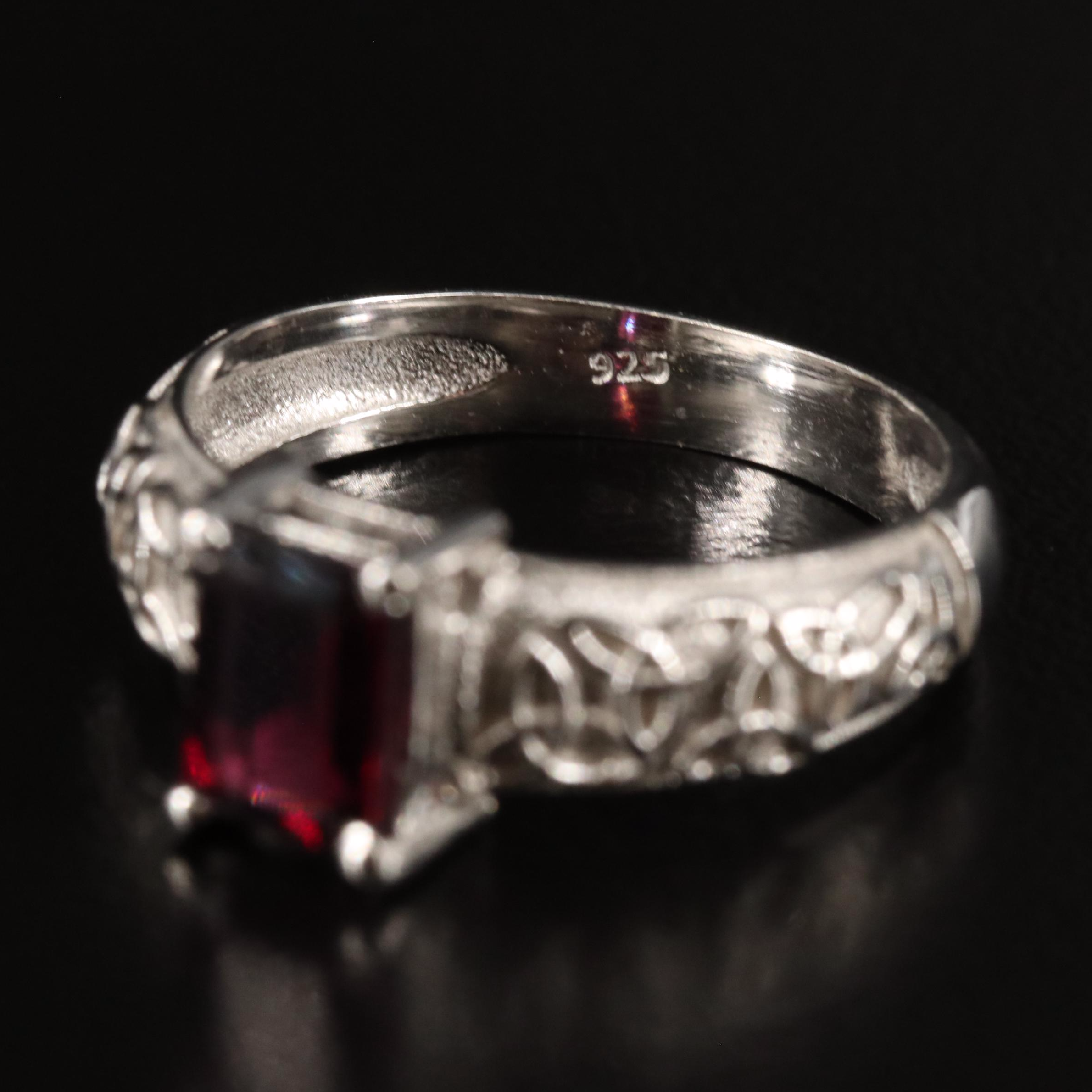 Sterling Garnet Ring