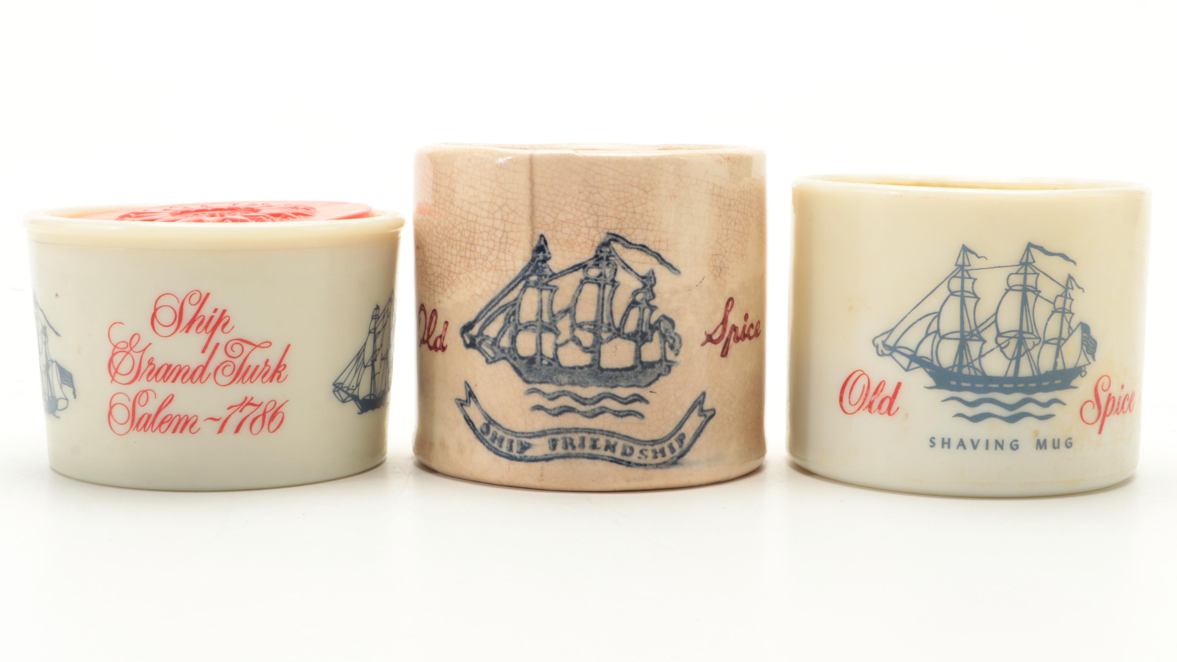 Old Spice Bottles, Shaving Mugs and Other Shaving Supplies