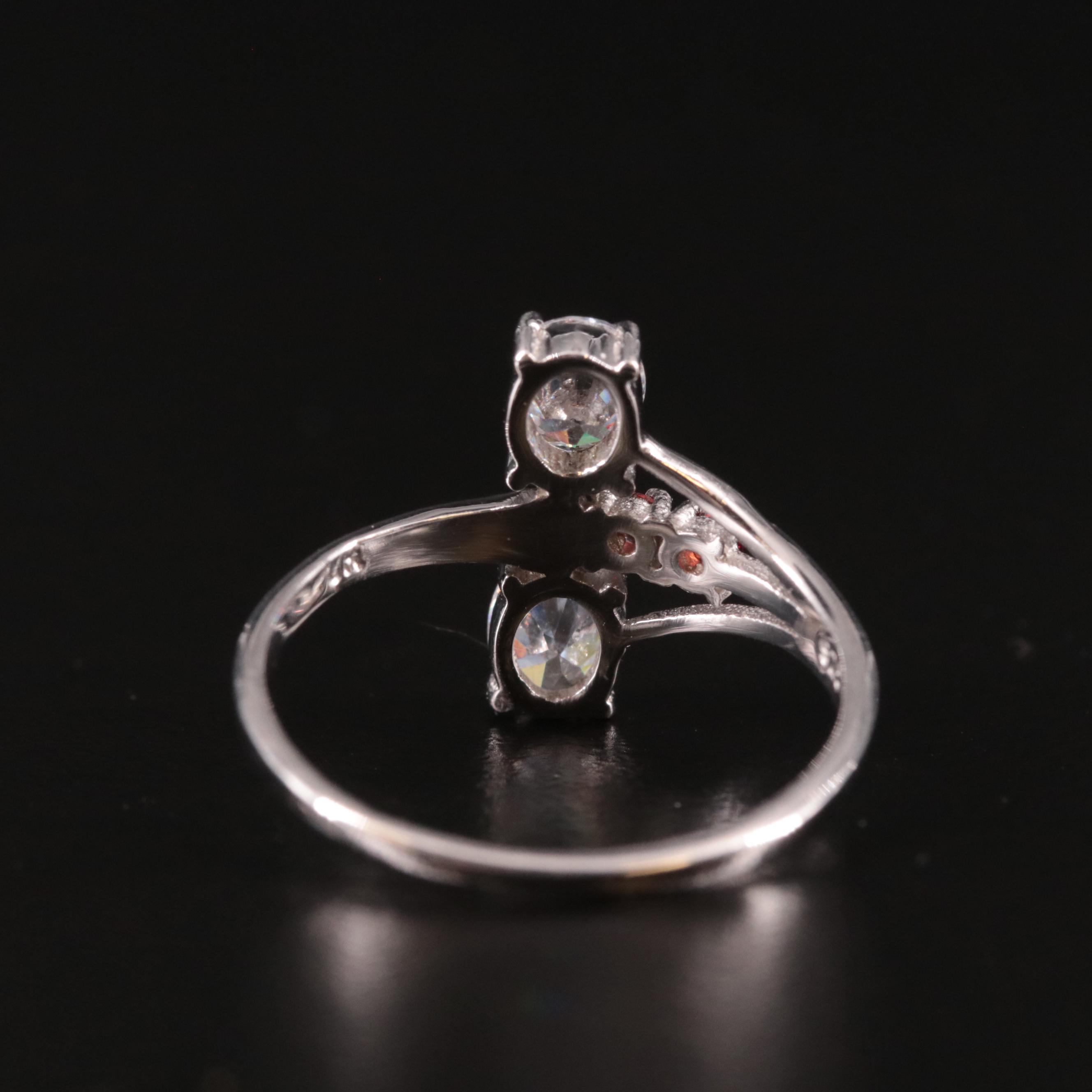 Sterling Cubic Zirconia and Garnet Ring