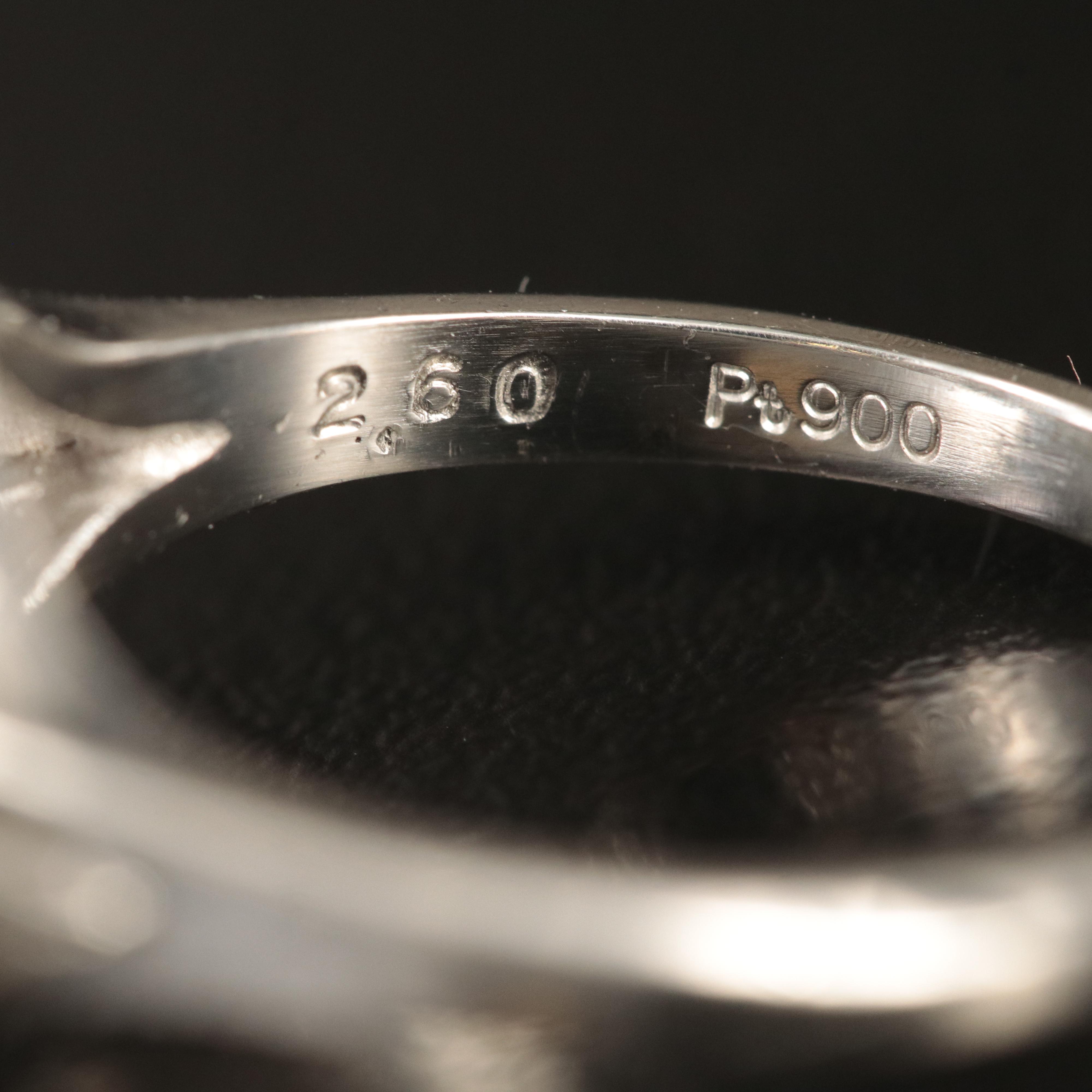 Platinum 2.60 CT Unheated Violet Sapphire and Diamond Ring with GIA Report