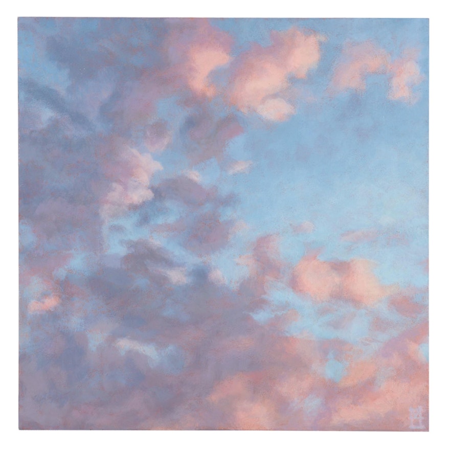 Hillary Manalo Lockerman Acrylic Painting "Sunset Clouds," 2016