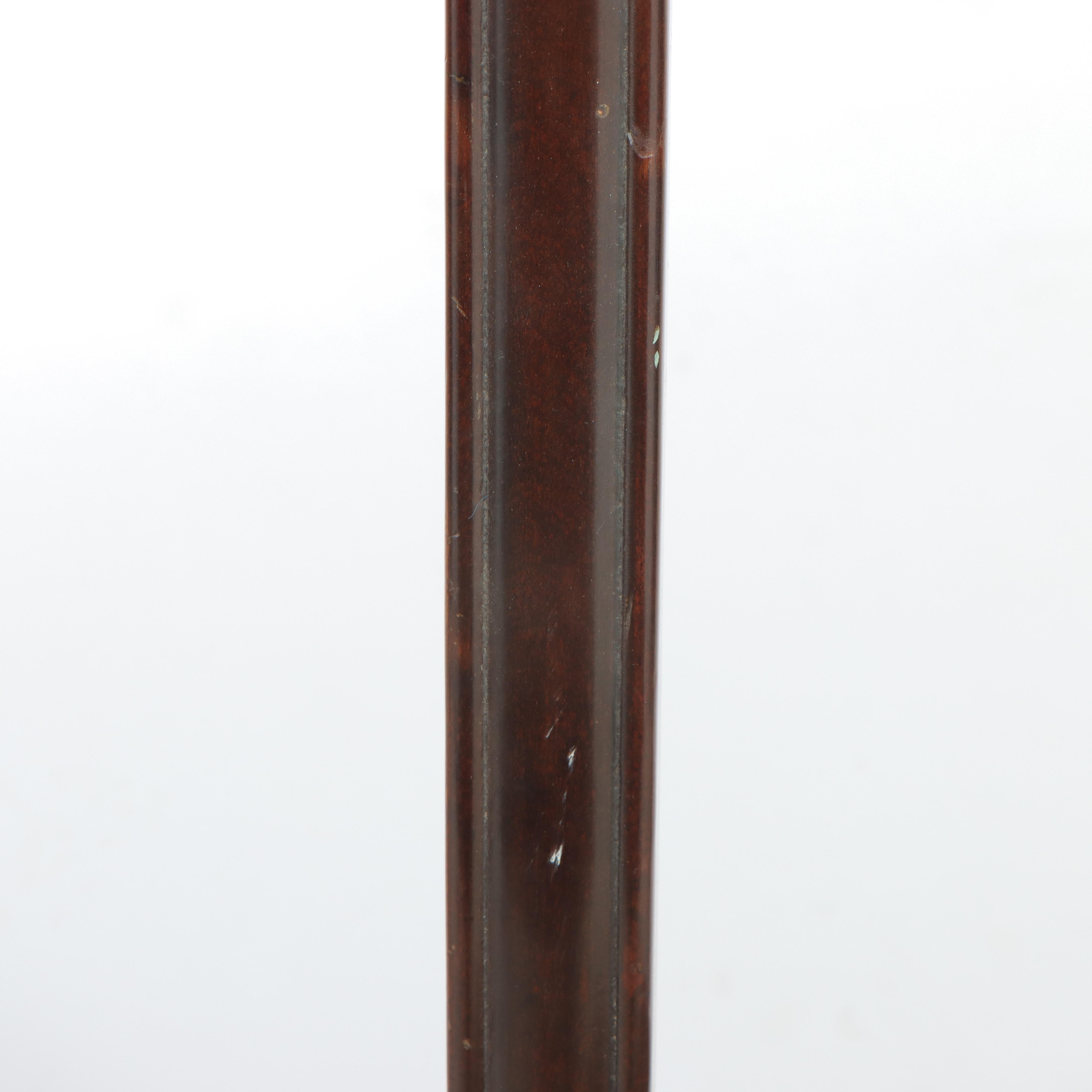 Queen Anne Style Walnut-Finish and Corded Paper Splat-Back Side Chair