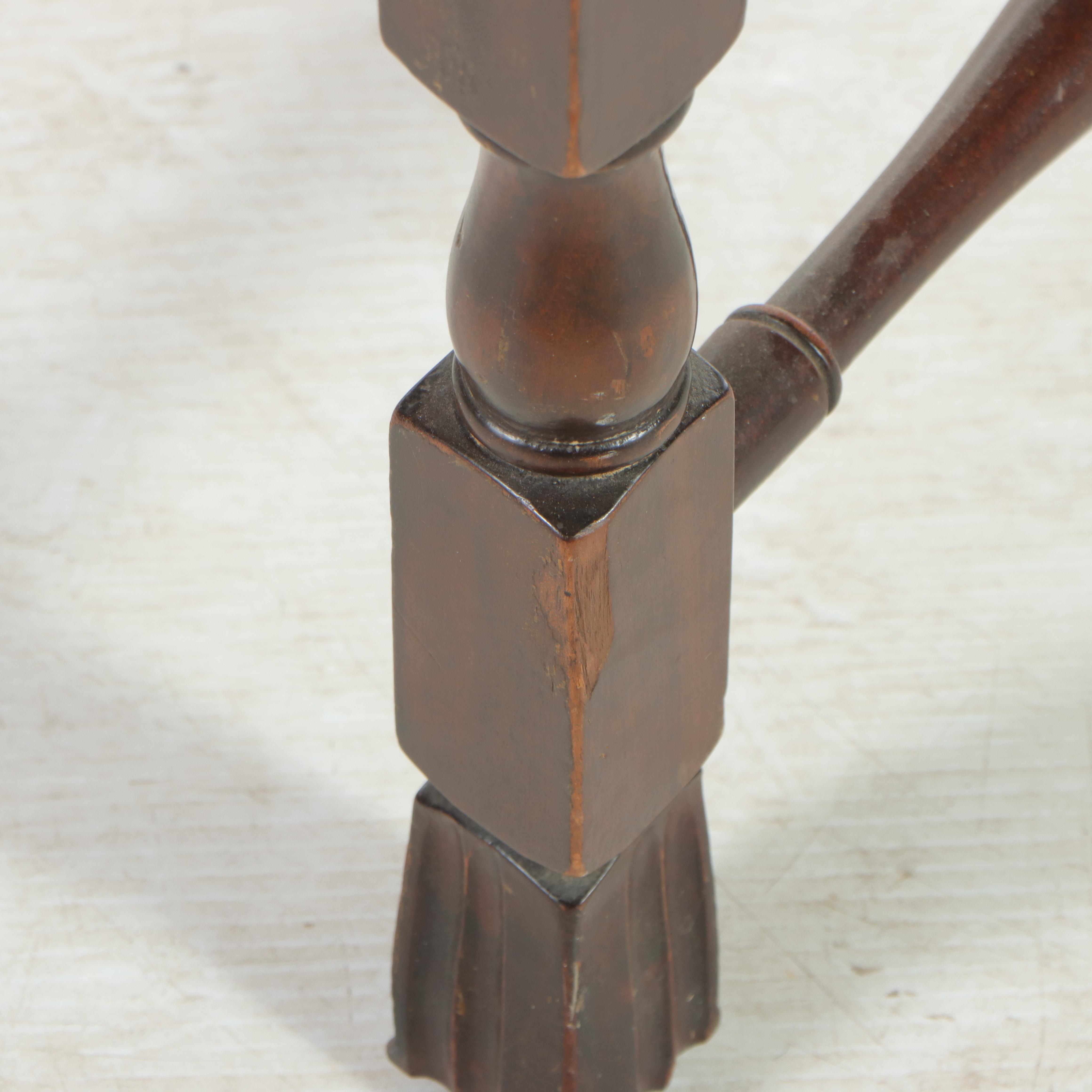 Queen Anne Style Walnut-Finish and Corded Paper Splat-Back Side Chair