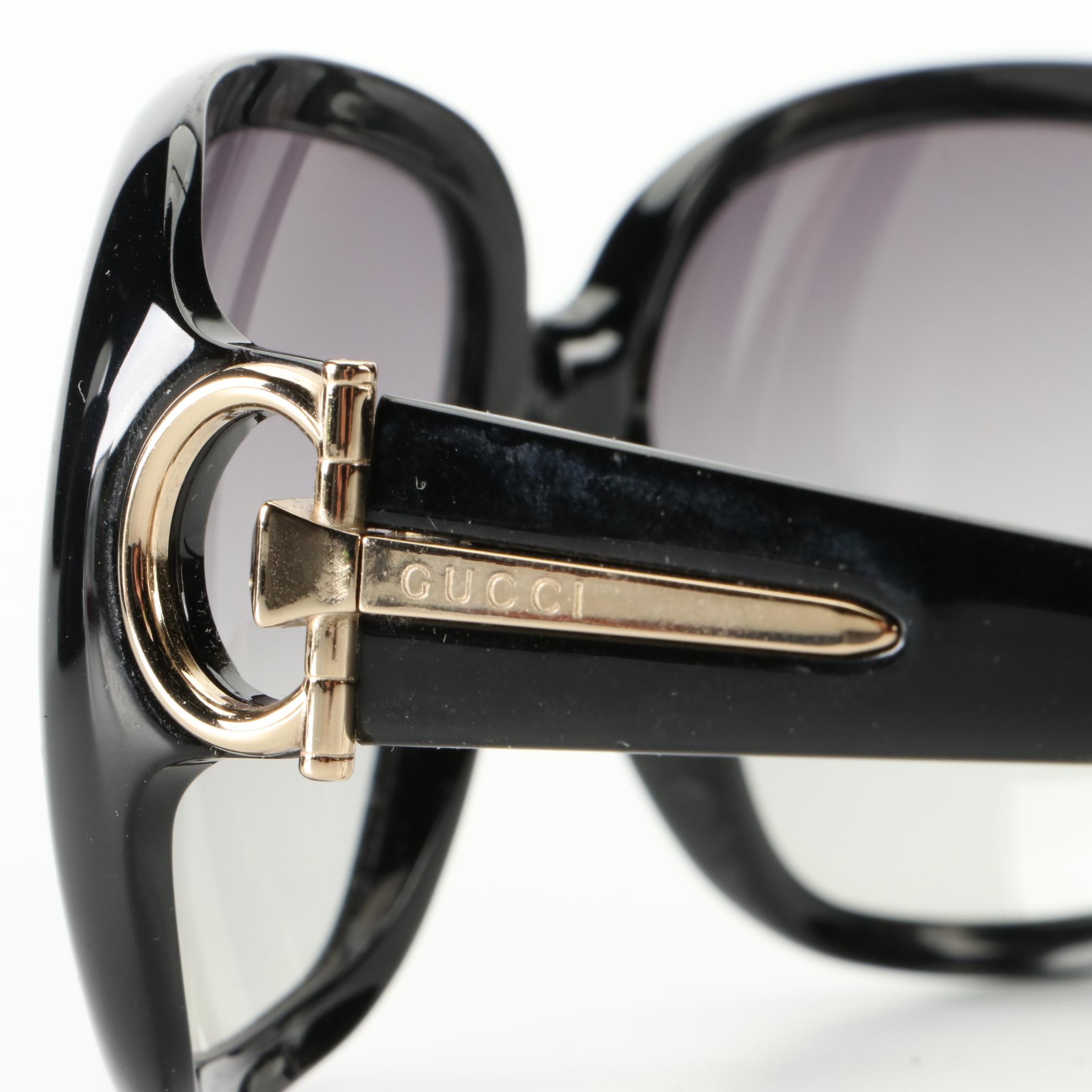 Gucci 3099/S Horsebit Black Oversized Sunglasses with Case