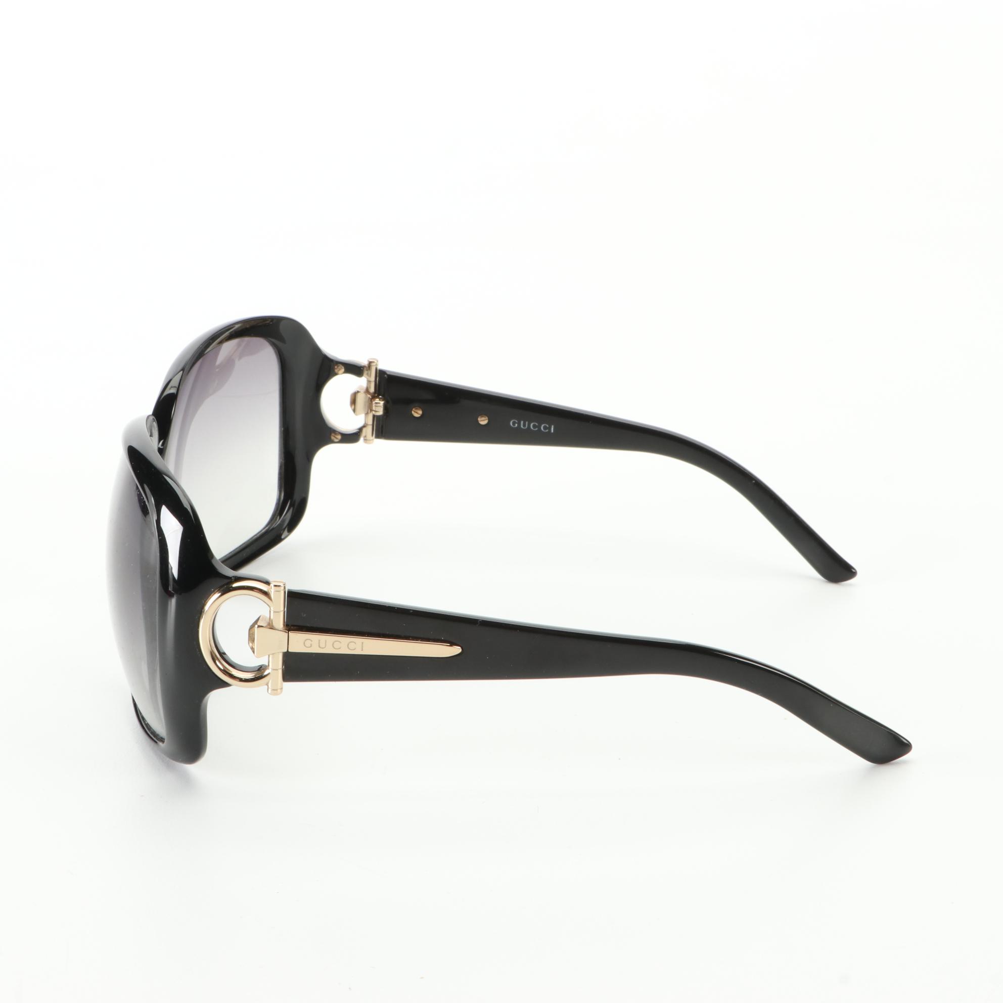 Gucci 3099/S Horsebit Black Oversized Sunglasses with Case