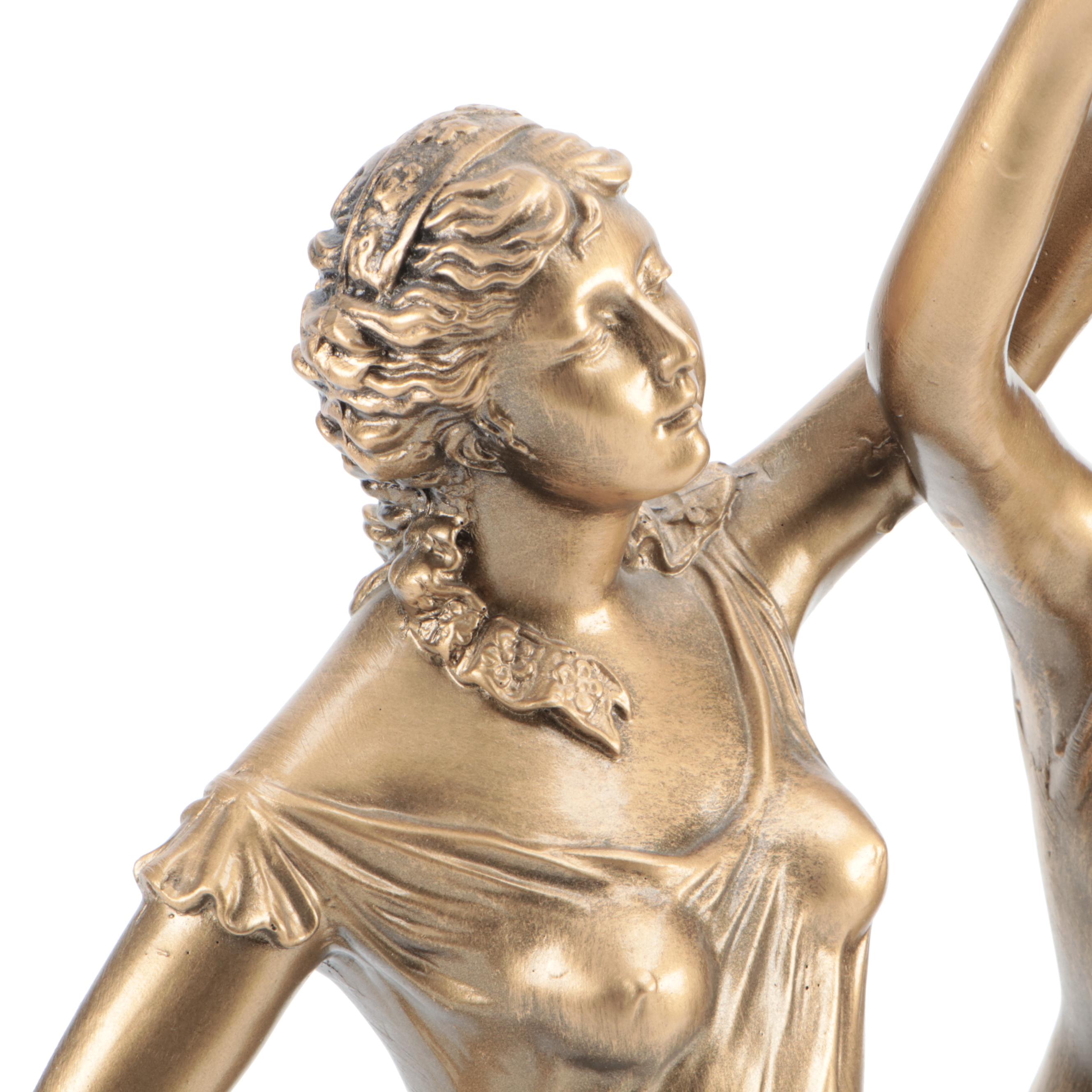 French Empire Style Gilt Resin Clock Figural