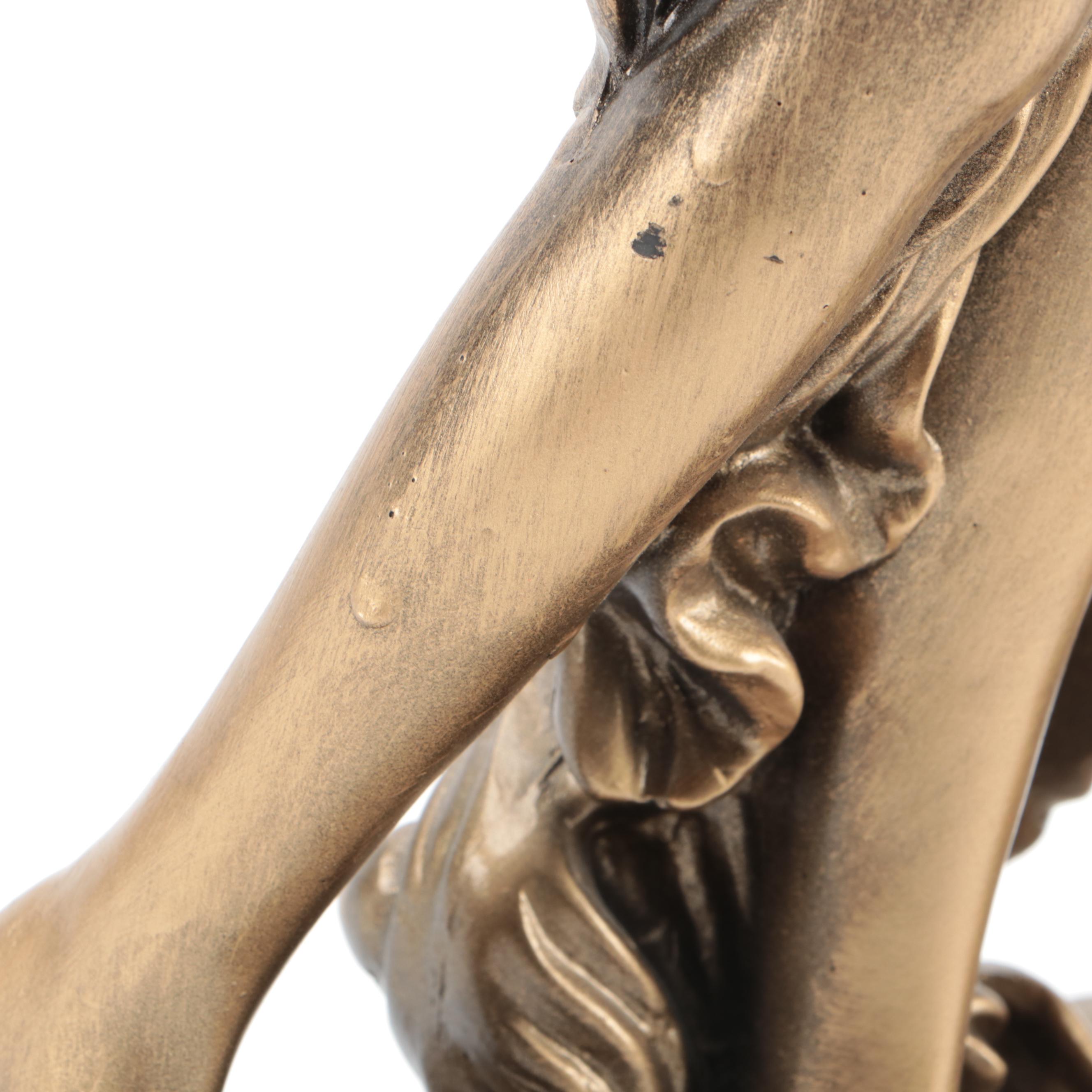 French Empire Style Gilt Resin Clock Figural