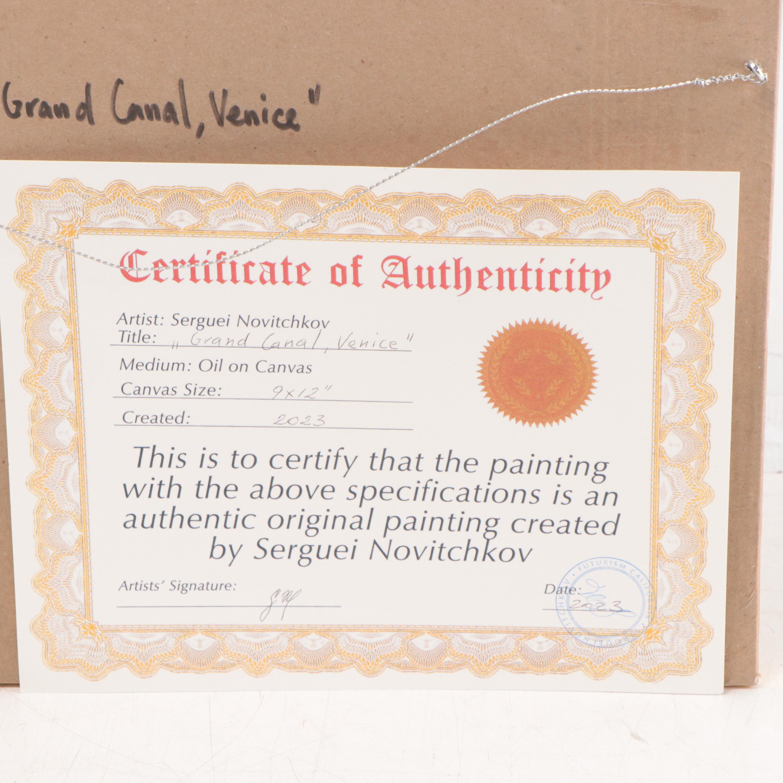 Serguei Novitchkov Oil Painting "Grand Canal, Venice," 2023