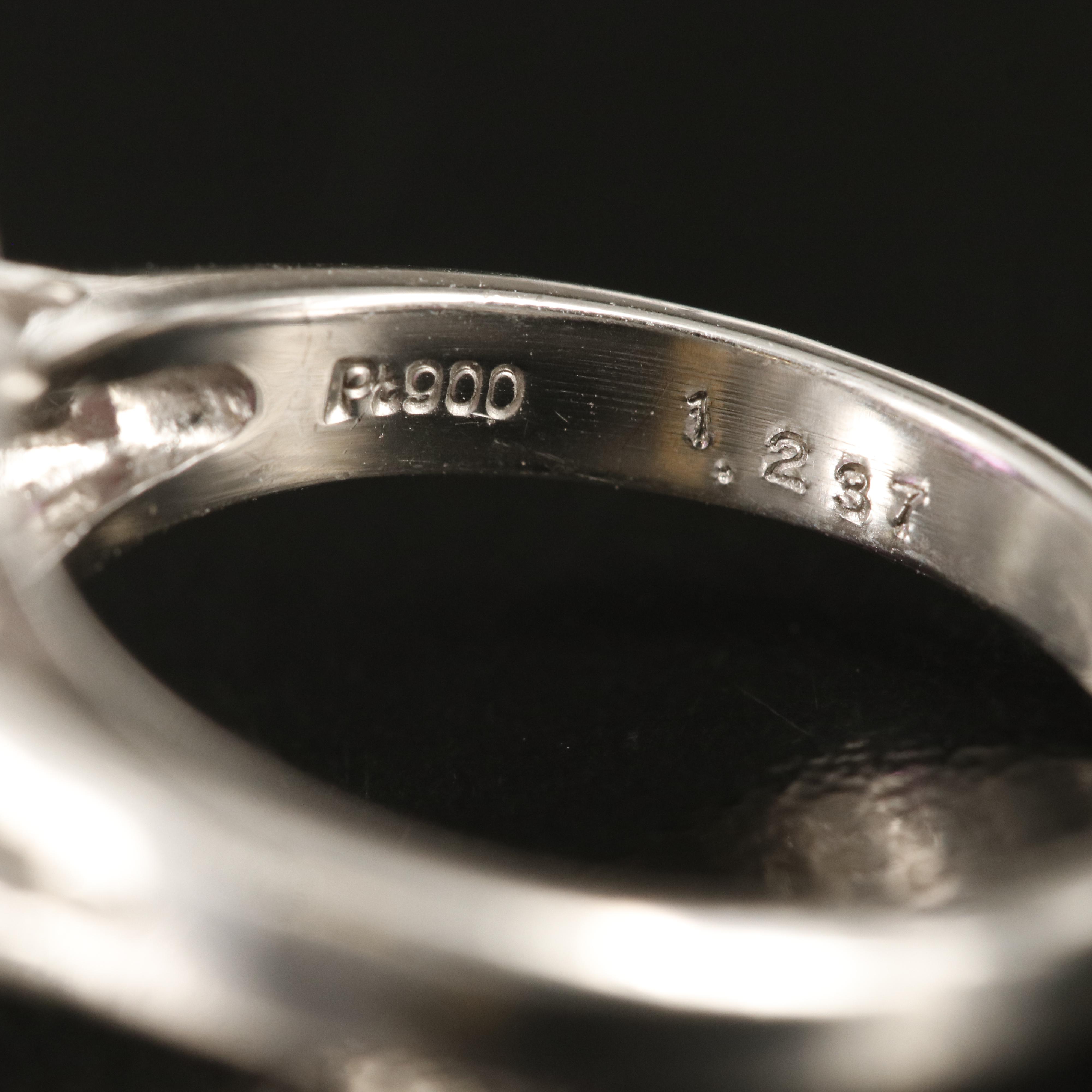 Platinum 1.23 CT Ruby and Diamond Ballerina Ring with GIA Report