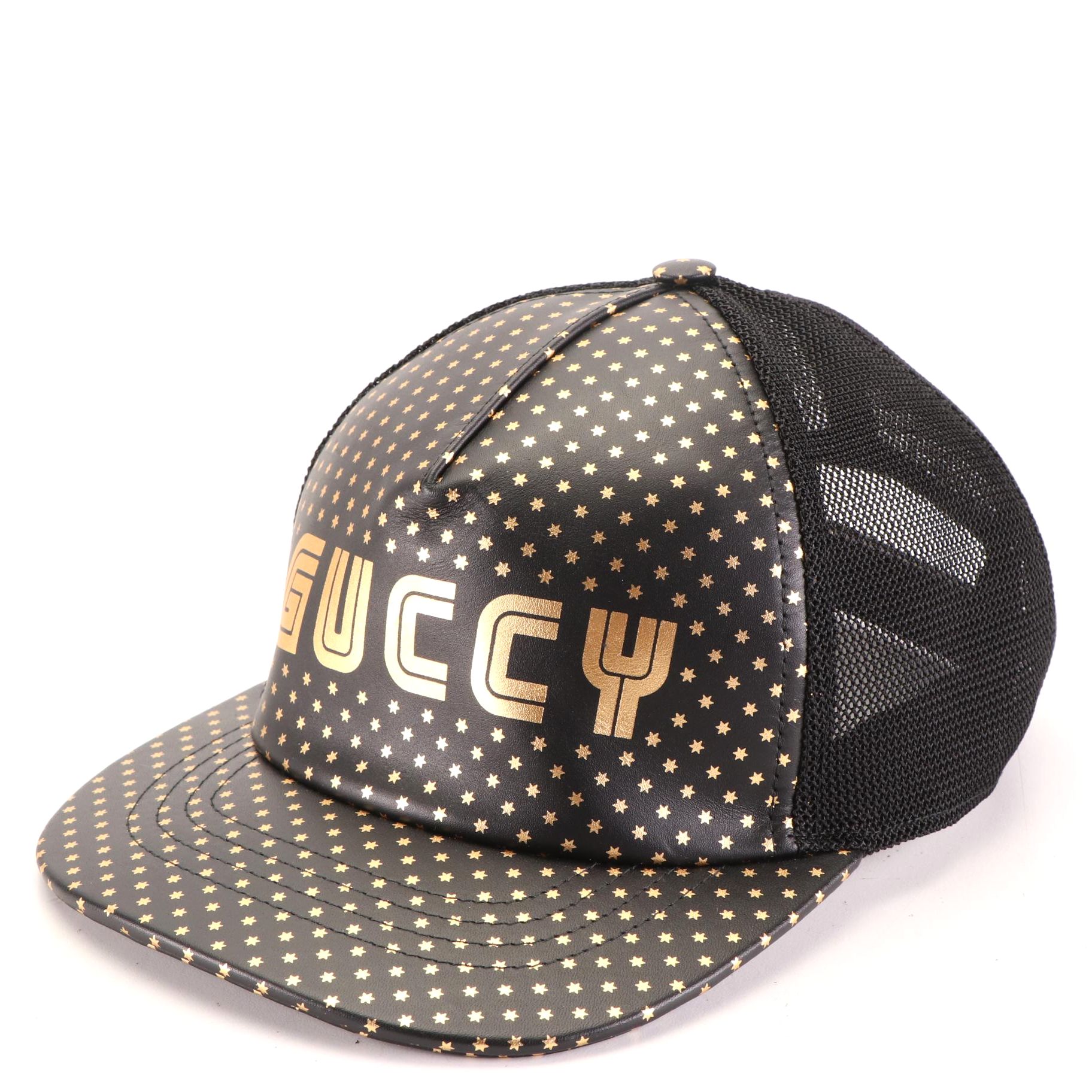 Gucci Guccy Baseball Cap in Printed Leather and Mesh