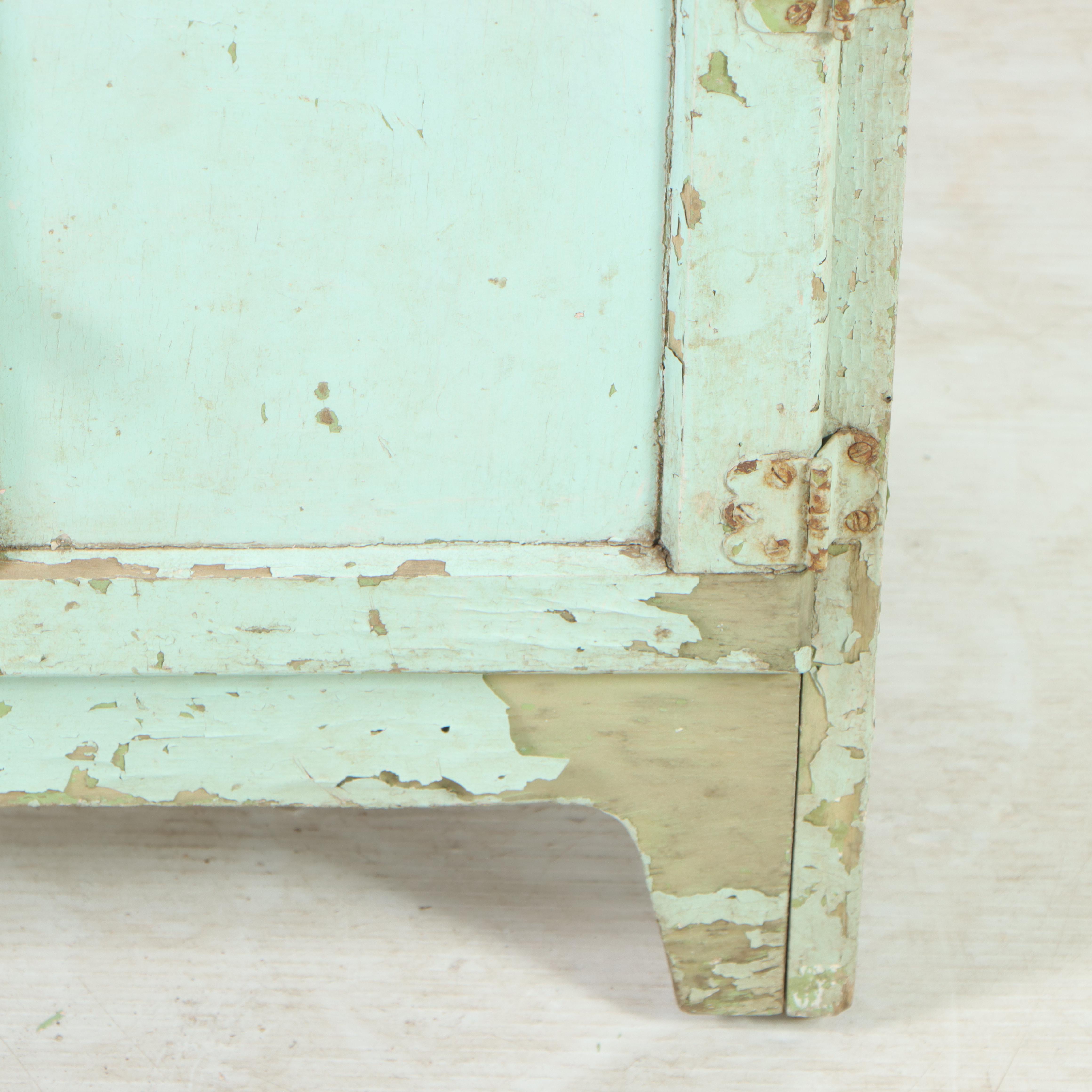 Hoosier Child's Cabinet in Distressed Paint, Early to Mid 20th Century