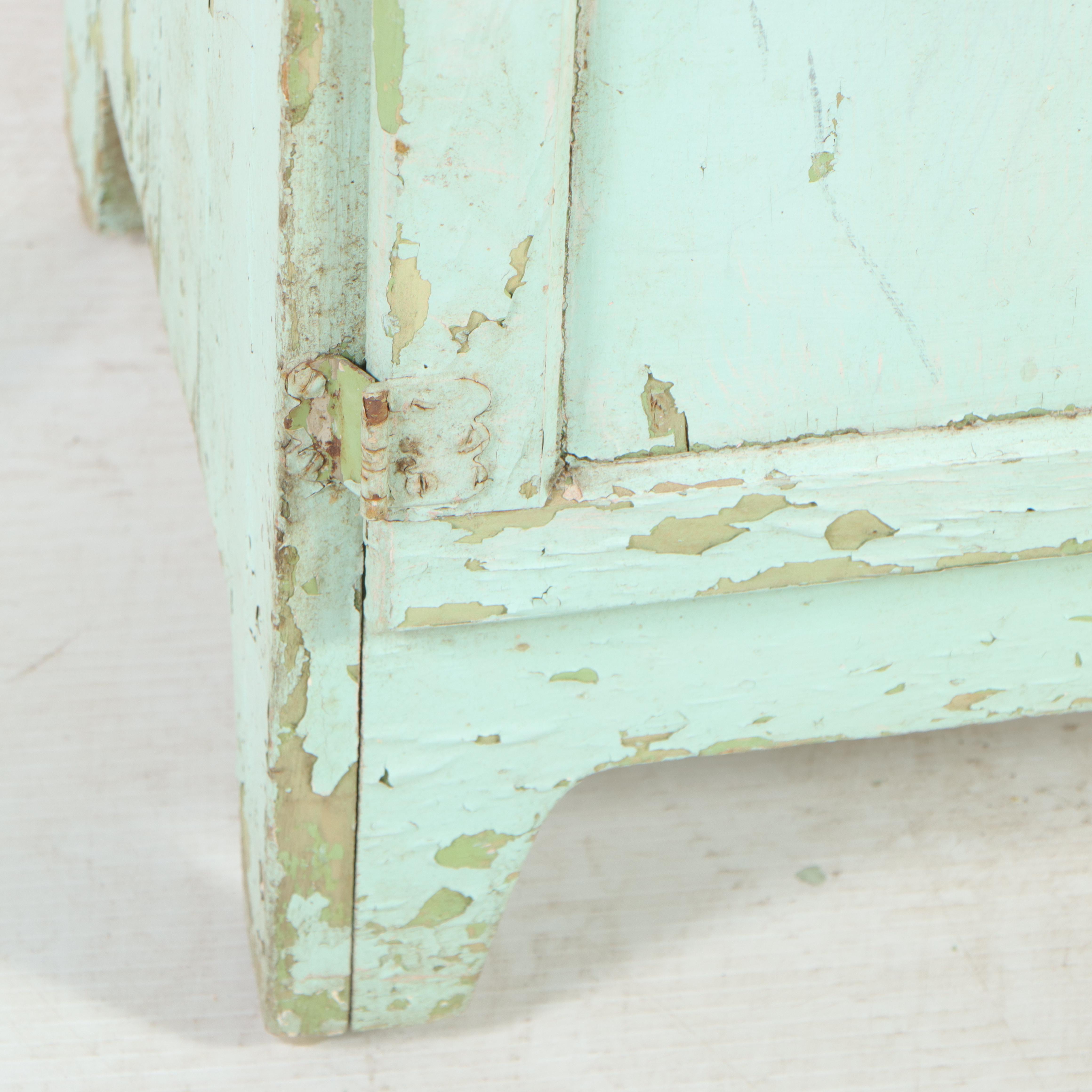 Hoosier Child's Cabinet in Distressed Paint, Early to Mid 20th Century