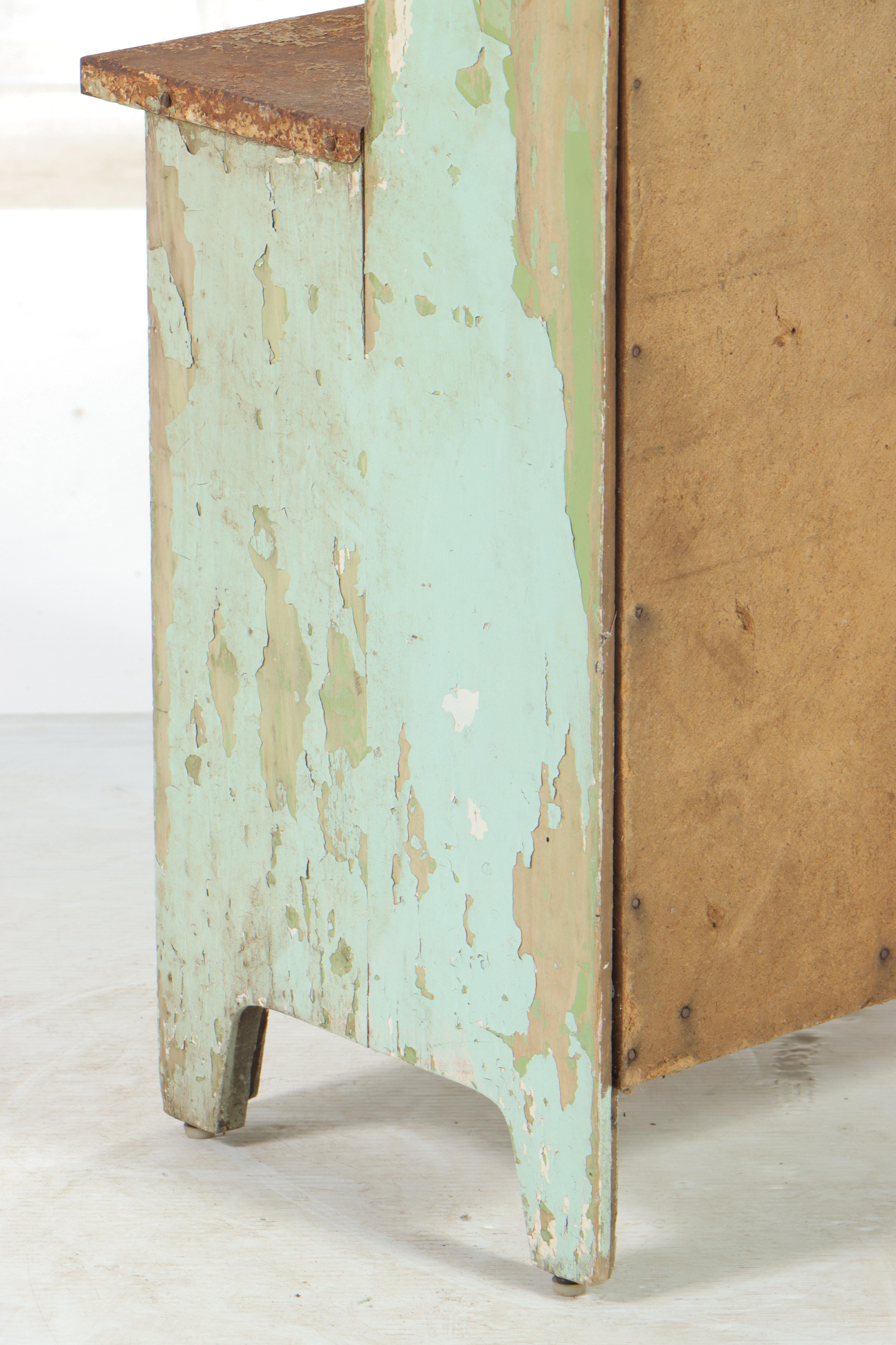 Hoosier Child's Cabinet in Distressed Paint, Early to Mid 20th Century
