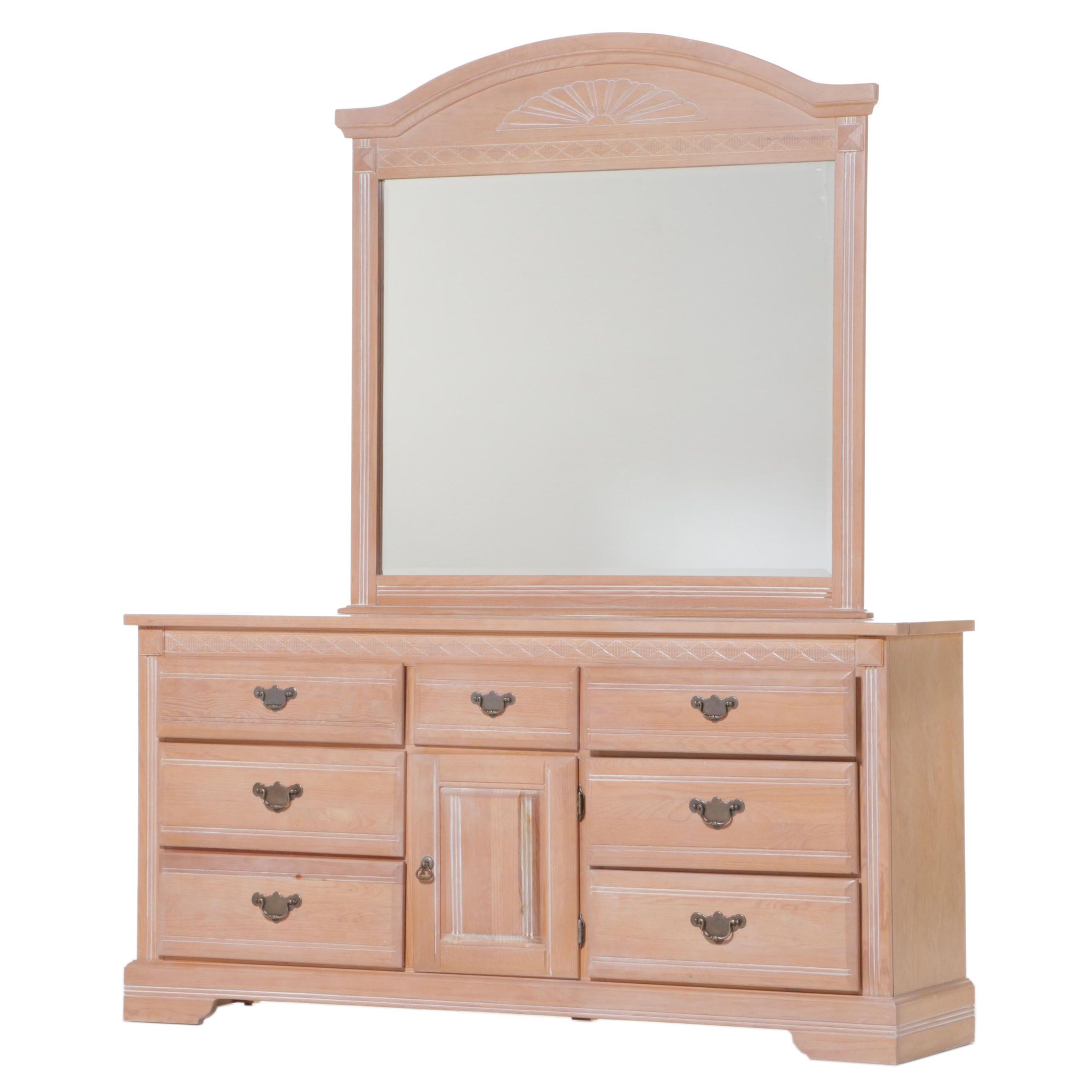 "Santa Fe" Cerused Pine Seven-Drawer Dresser, Late 20th Century