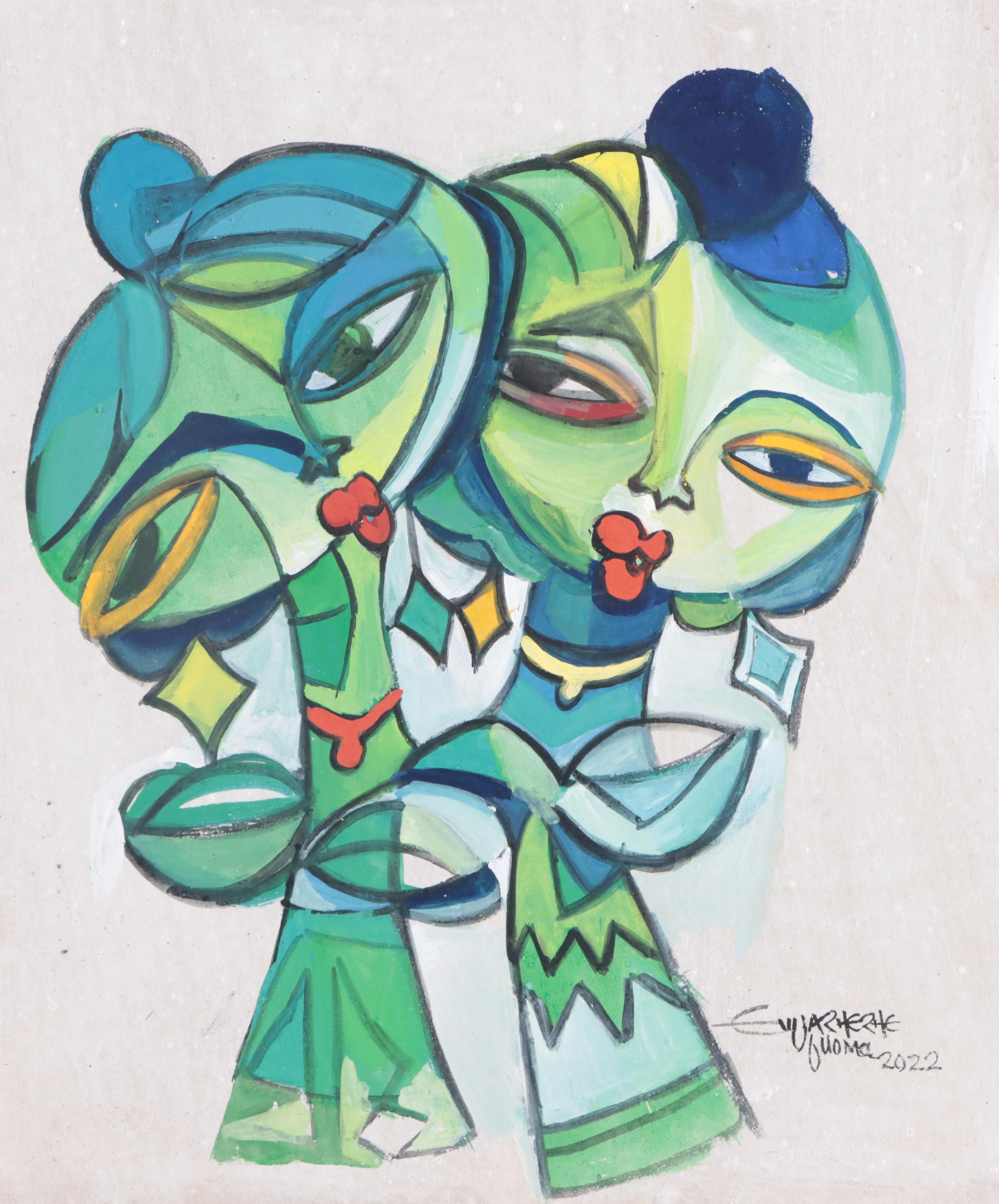 Ufuoma Evuarherhe Acrylic Painting "My Beautiful Family," 2022