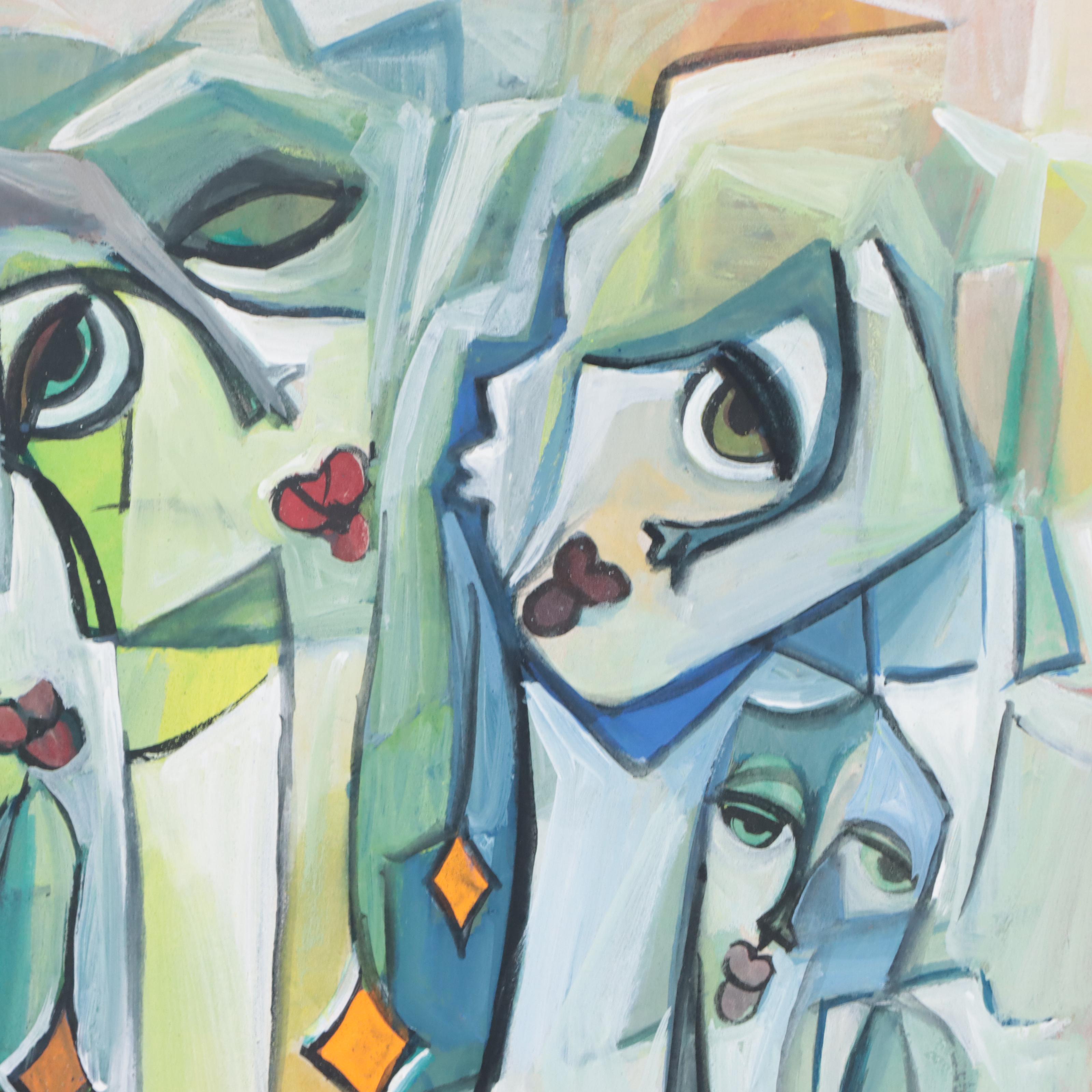 Ufuoma Evuarherhe Acrylic Painting "Celebration," 2021 - 2022