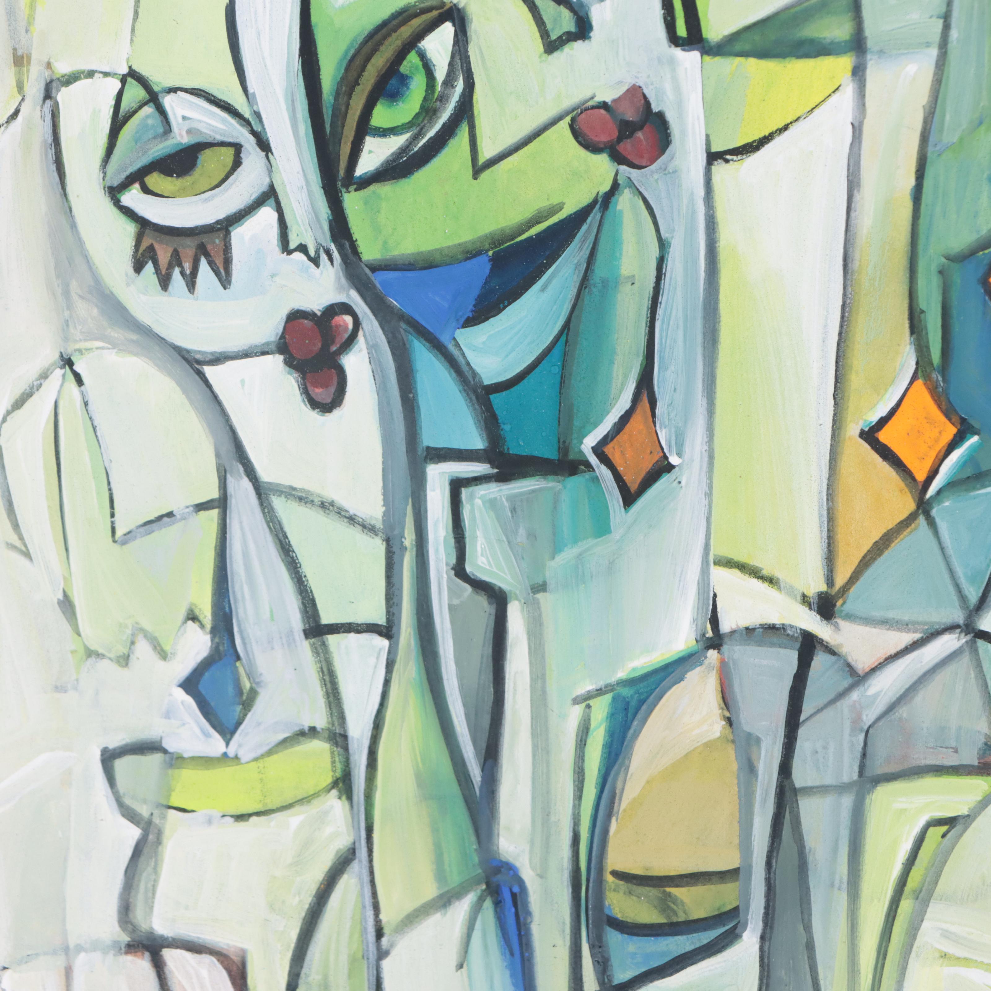 Ufuoma Evuarherhe Acrylic Painting "Celebration," 2021 - 2022