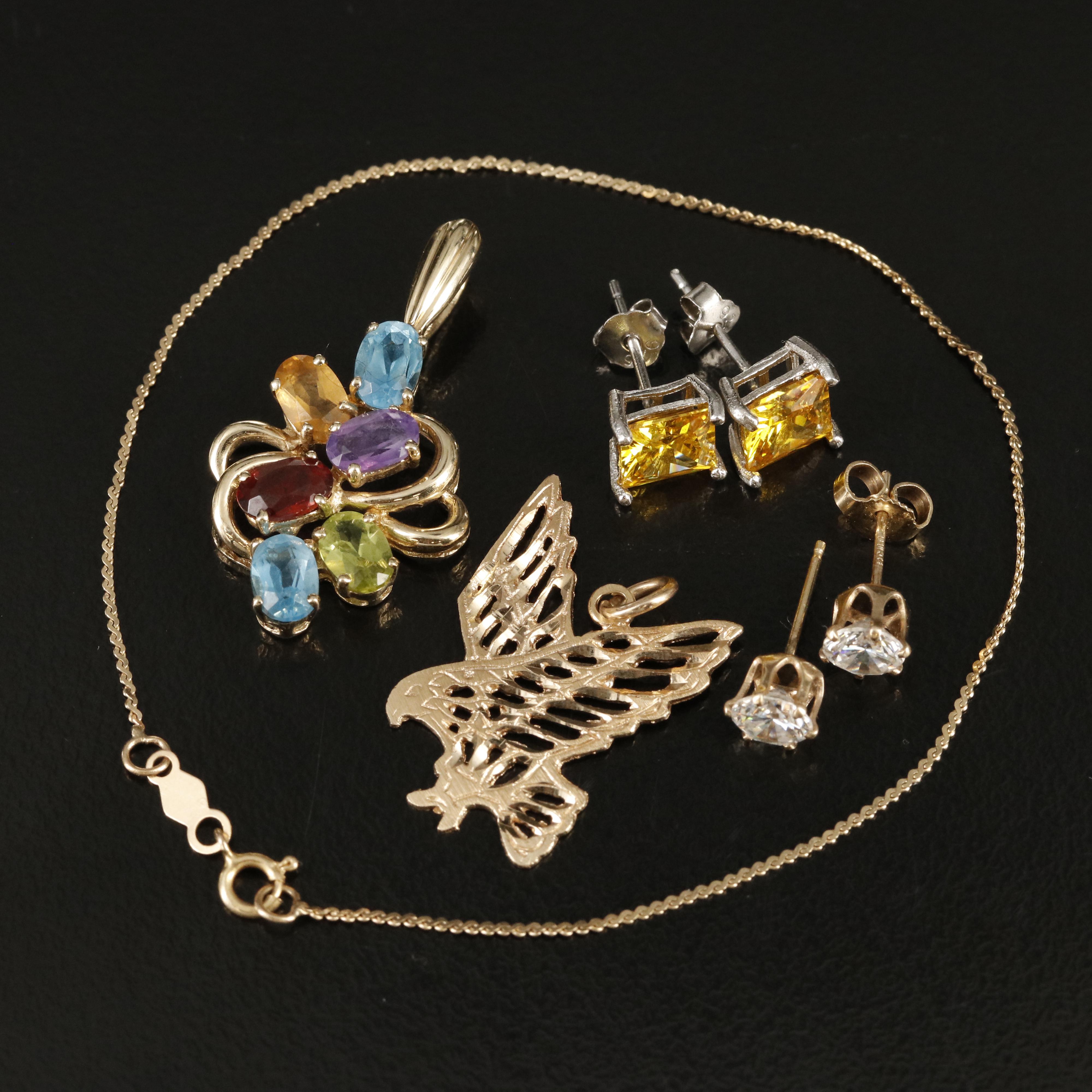 10K, 14K and Sterling Jewelry Including Topaz and Amethyst