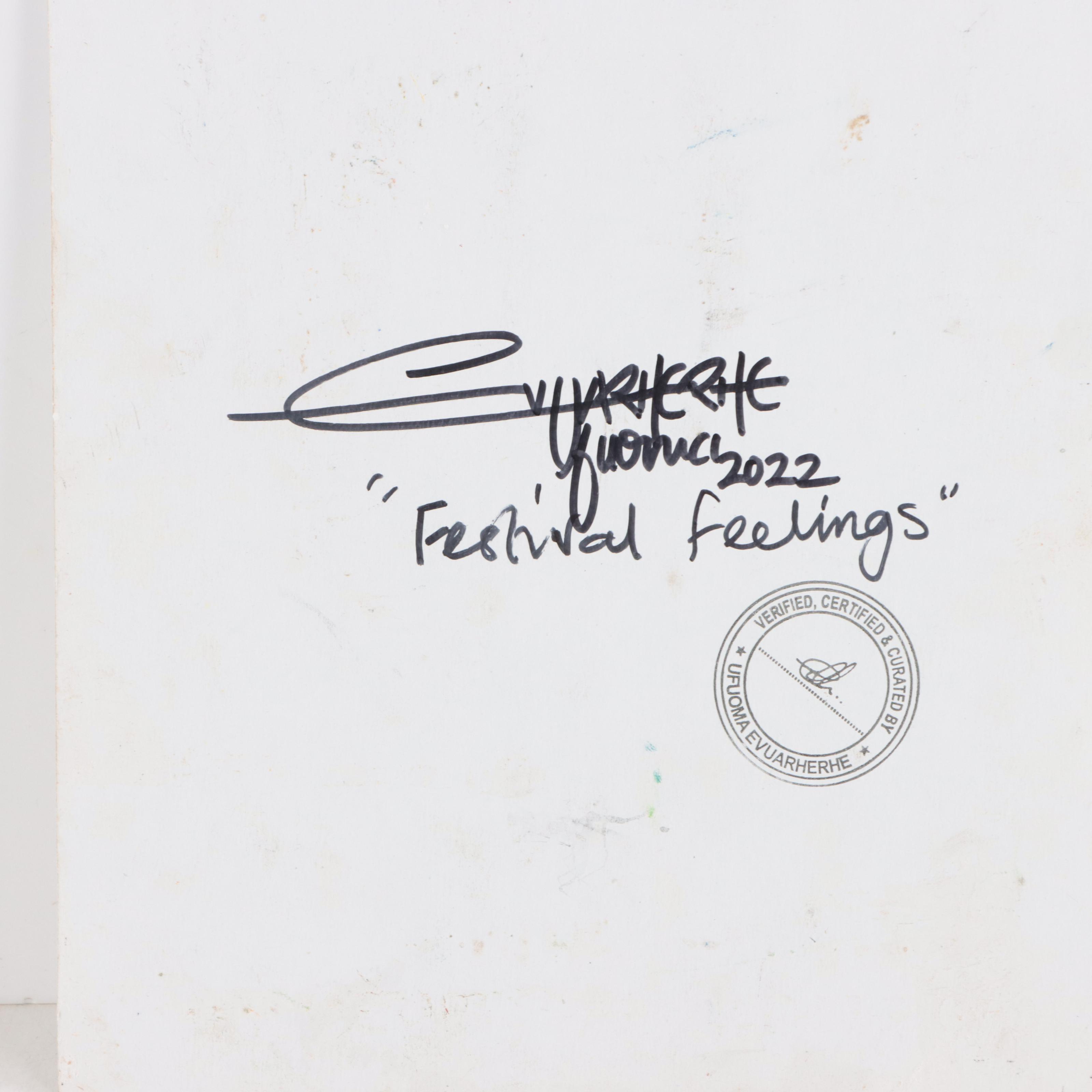 Ufuoma Evuarherhe Acrylic Painting "Festival Feelings," 2022