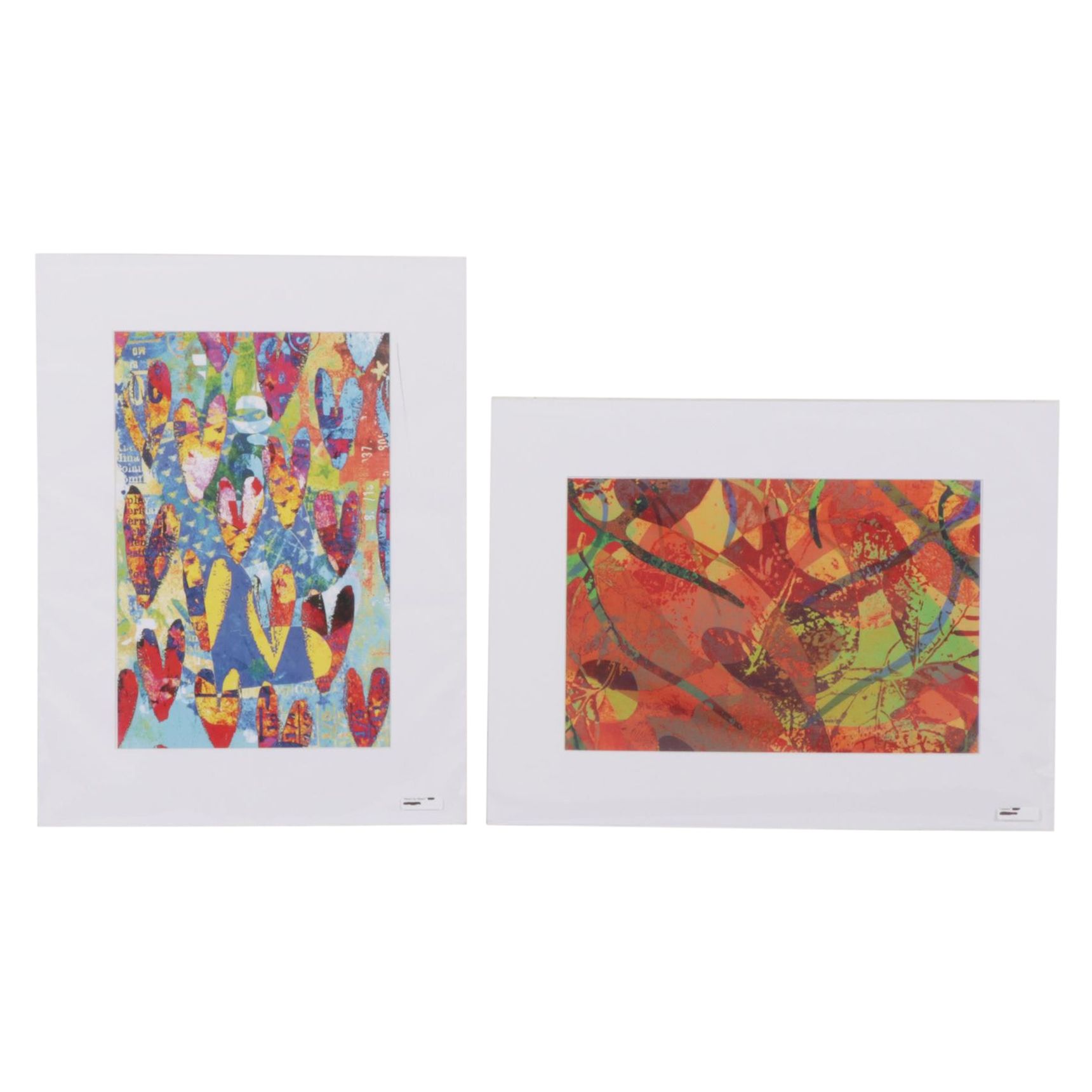 R. Kay Piar Folk Art Giclées "Heart to Heart" and "Leaves," 21st Century